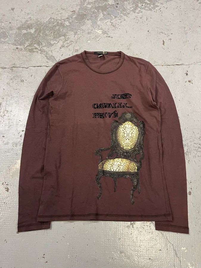 Designer × Roberto Cavalli × Vintage Cavalli Brown Cheetah Cozy Chair Longsleeves Size US S / EU 44-46 / 1 - 1 Thumbnail