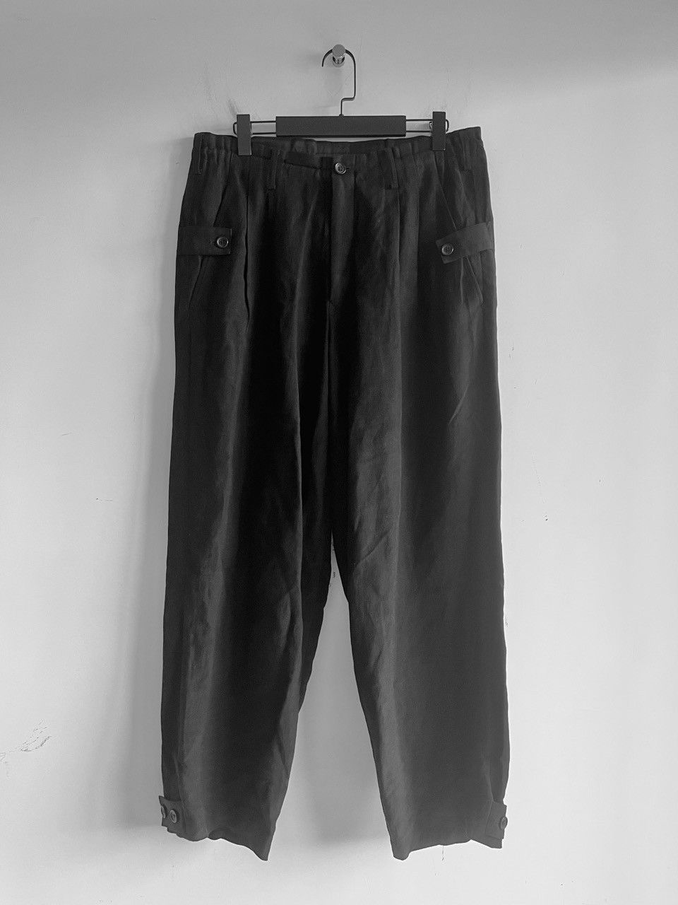 Yohji Yamamoto Yohji Yamamoto Pour Homme Linen/Rayon Tab Pants trouser wide Size US 30 / EU 46 - 6 Thumbnail