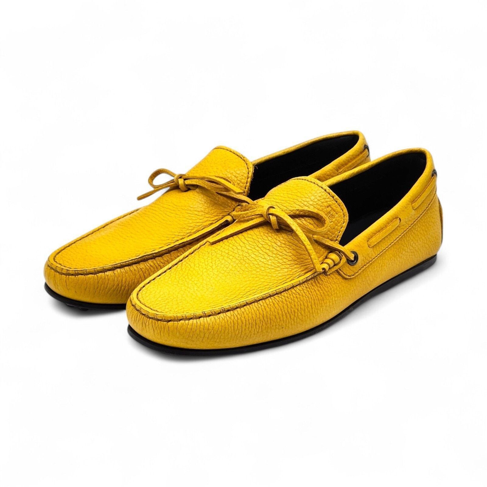 Tods Driving Shoes City Gommino Leather Loafers Us 8.5 Uk 7 in Yellow, Men's
