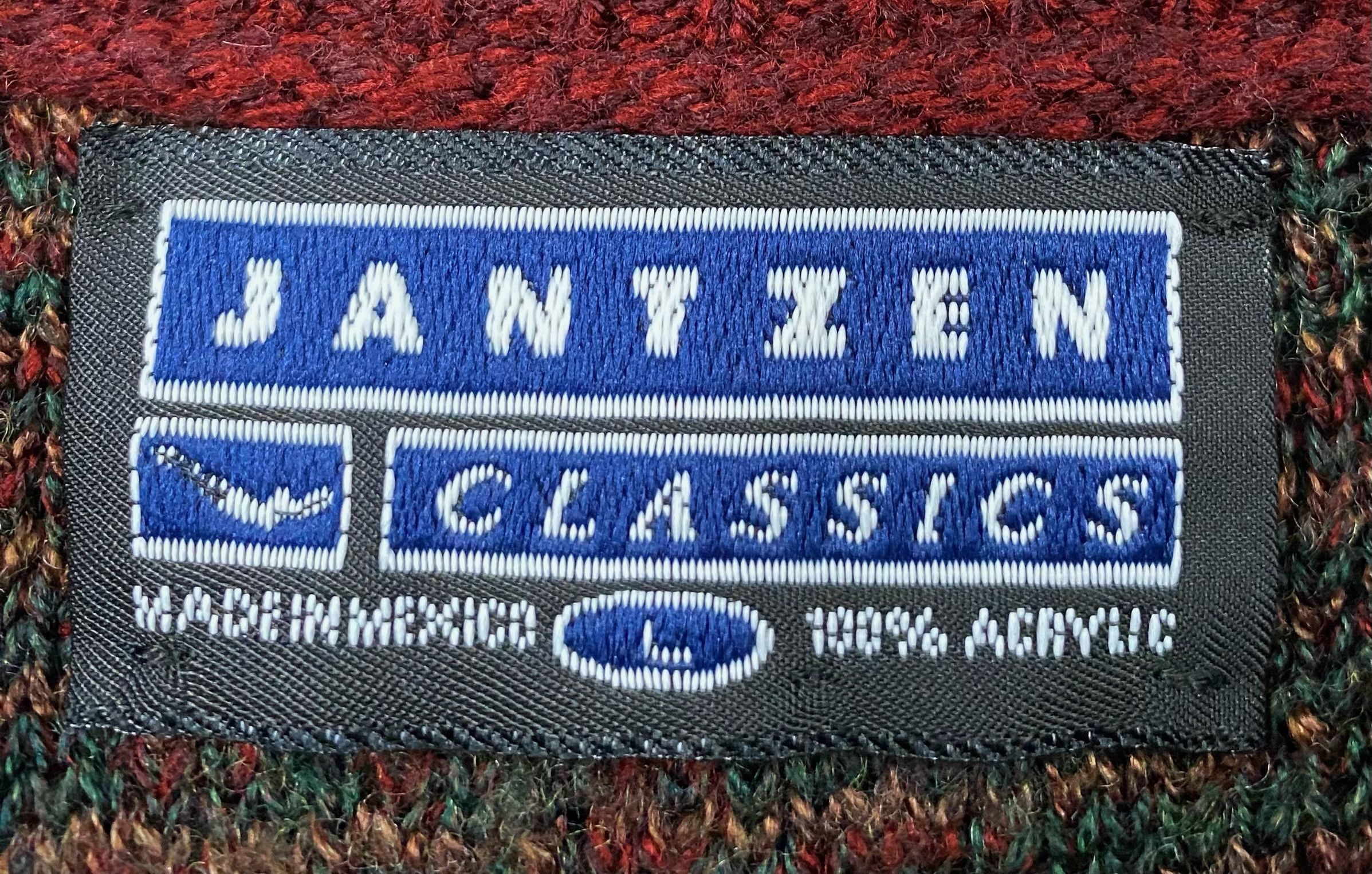 Jantzen 90’s Jantzen Maroon & Green Patterned Knit Sweater Large Size US L / EU 52-54 / 3 - 3 Thumbnail