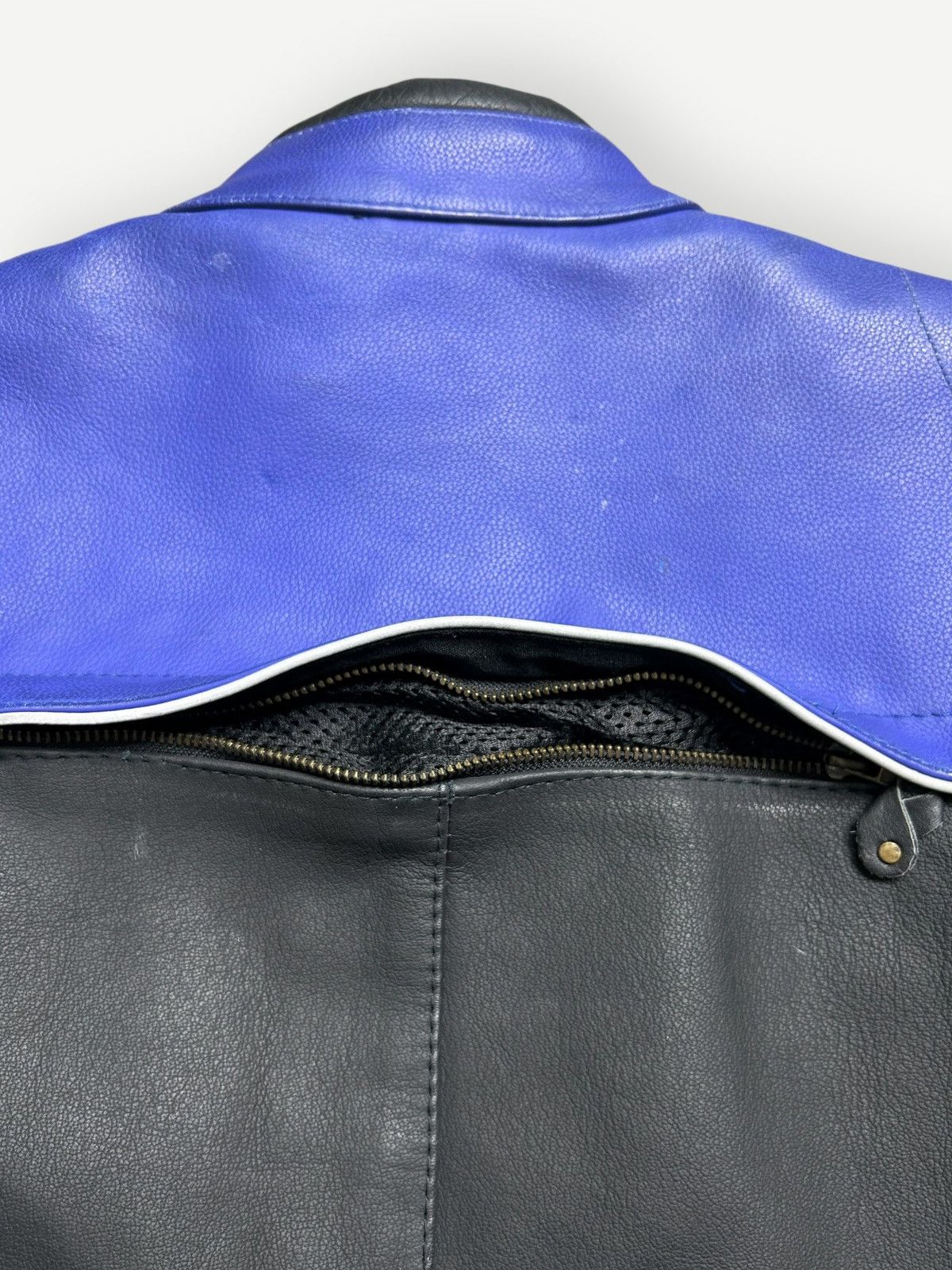 Vintage Vintage 90s Two Tone Leather Motorcycle Jacket Size US M / EU 48-50 / 2 - 10 Thumbnail