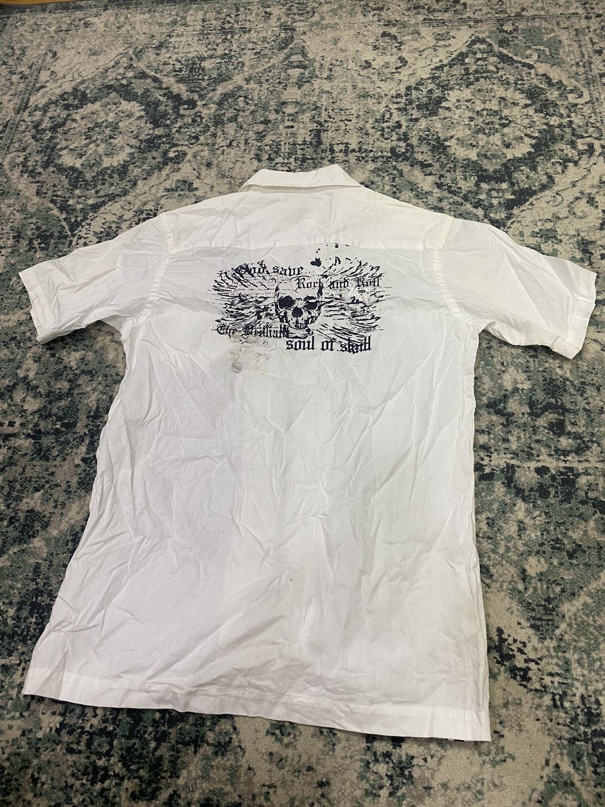 20471120 Bat-su Poem Japanese Skull Shirt Cross Zipper Shirt Size US M / EU 48-50 / 2 - 4 Thumbnail