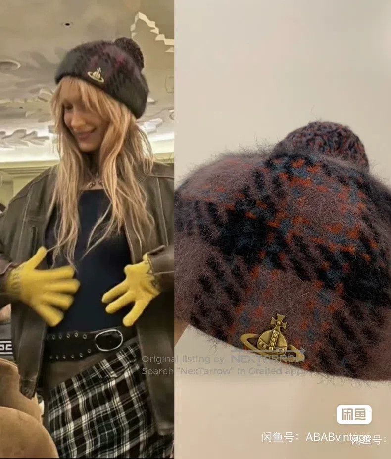 Vivienne Westwood Vivienne Westwood Vintage Beret, Tartan, Pom Pom Hat, Pure Size ONE SIZE - 1 Thumbnail