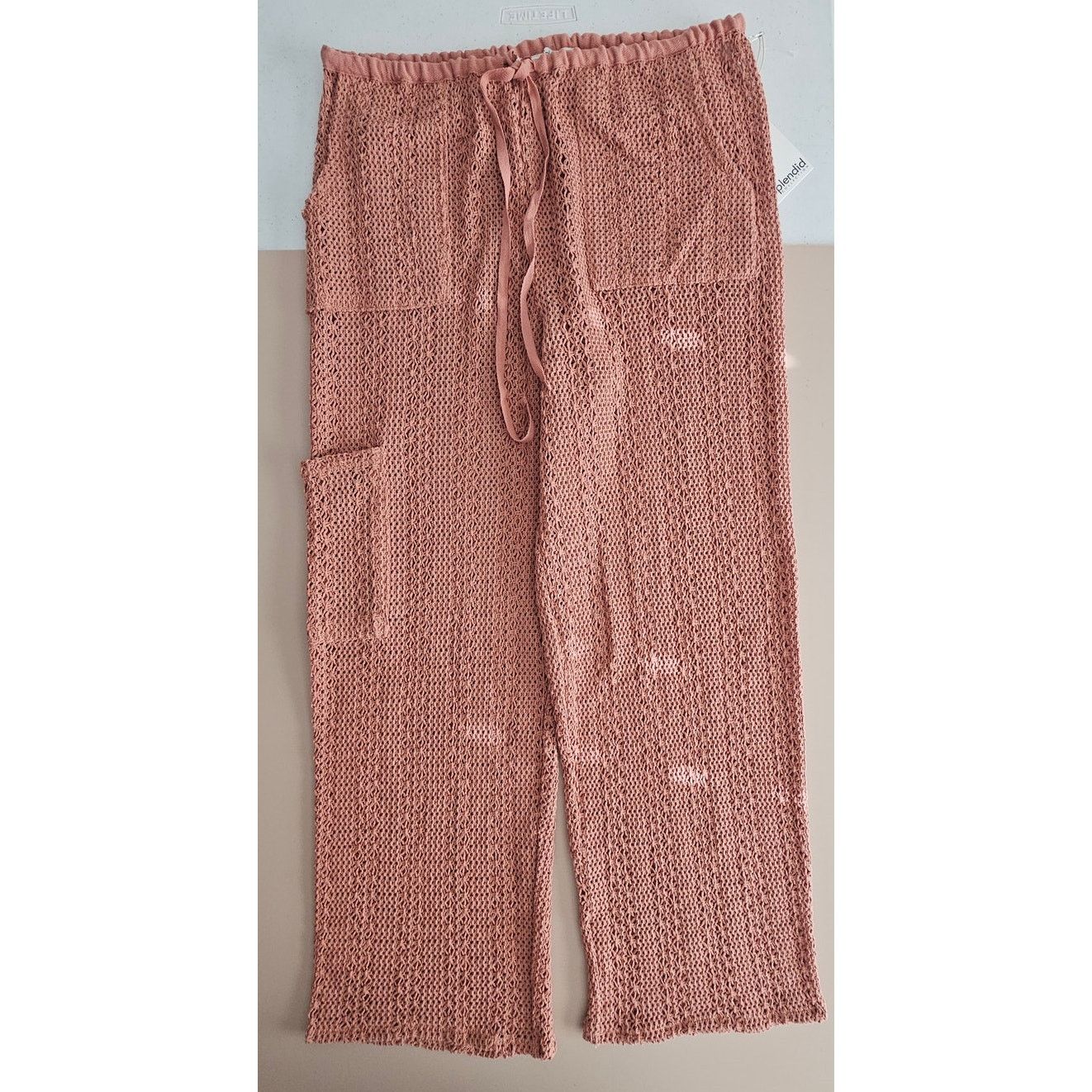 Splendid NWT Splendid Women's Finley Crochet Cargo Pants Cover-up L Size 32" / US 10 / IT 46 - 2 Thumbnail