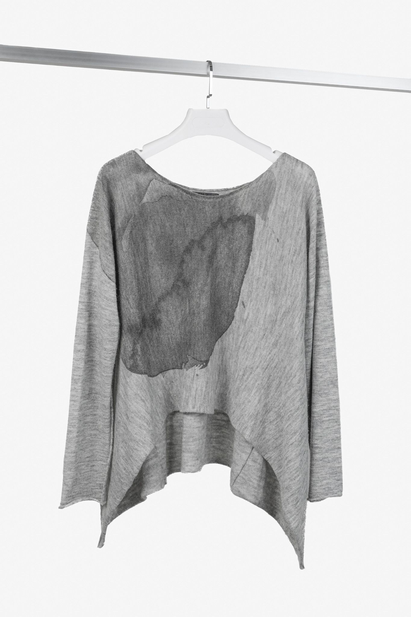 Other Crea Concept AW/17 Grey Watercolour Sharkbite-Hem Sweater Size M / US 6-8 / IT 42-44 - 1 Thumbnail