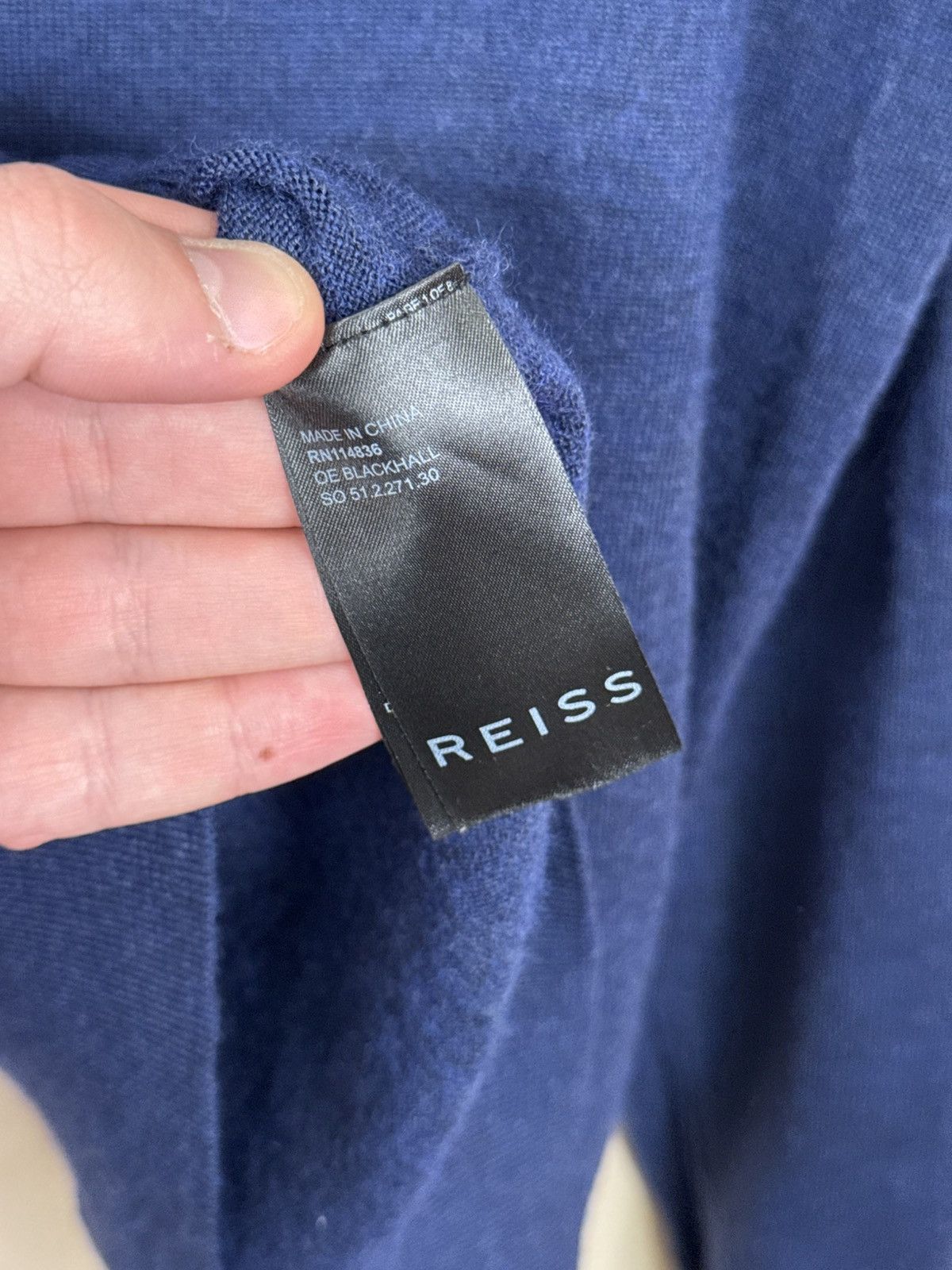 Reiss Reiss Sweartshirt 1/4 Zip Wool Luxury Mens Blue Navy M Size US M / EU 48-50 / 2 - 21 Thumbnail