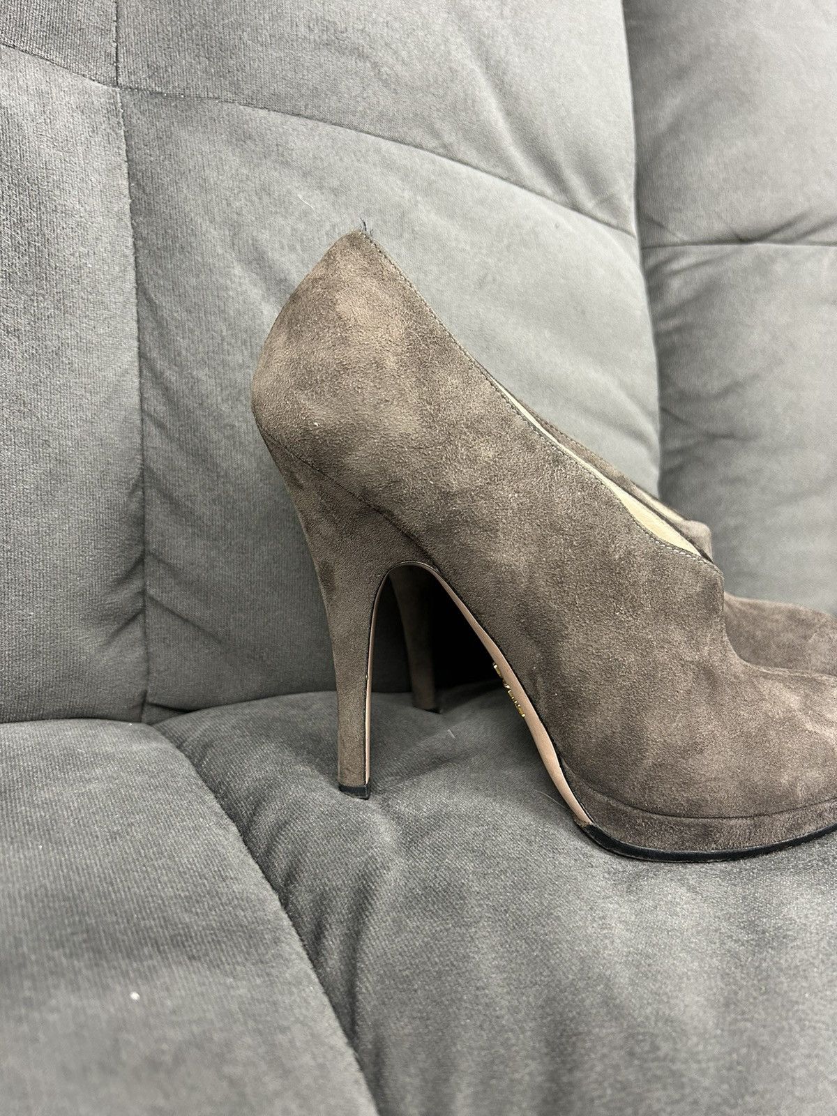 Prada Prada Luxury Brown Suede Ankle Boots High Heels Size US 6 / IT 36 - 3 Thumbnail