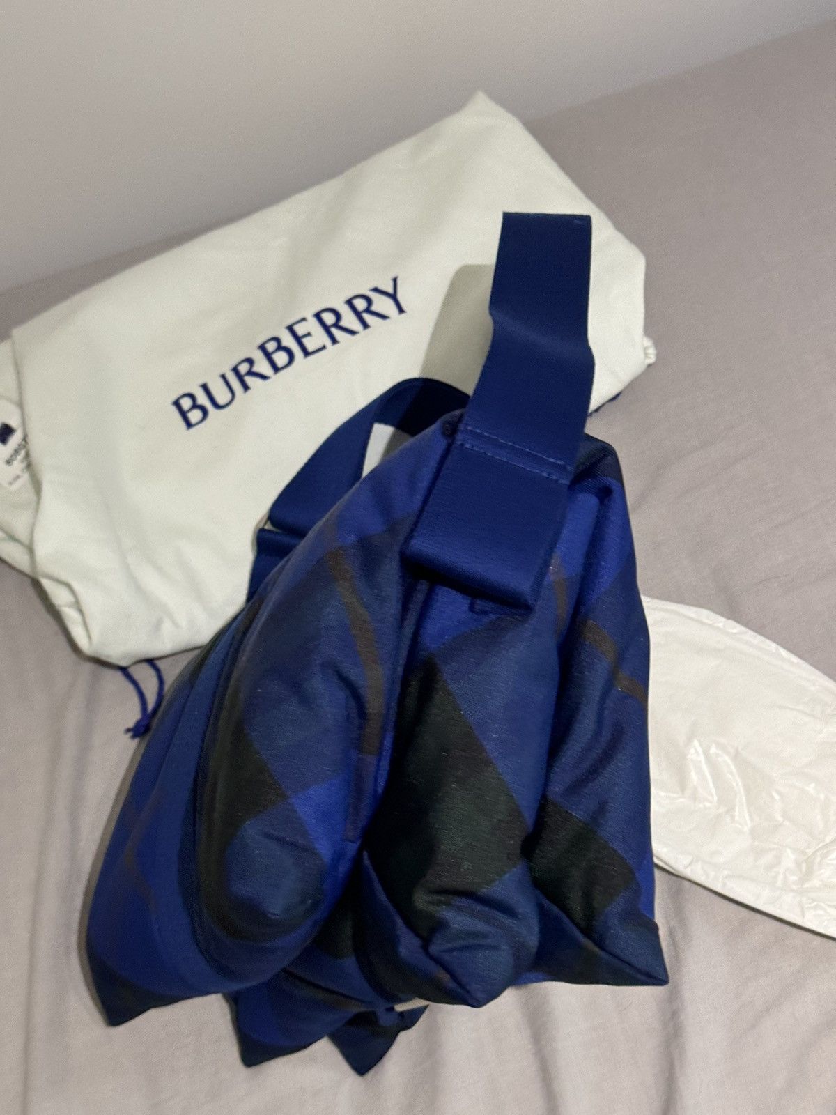 Burberry Blue Plaid Pillow Crossbody Bag Size ONE SIZE - 3 Thumbnail