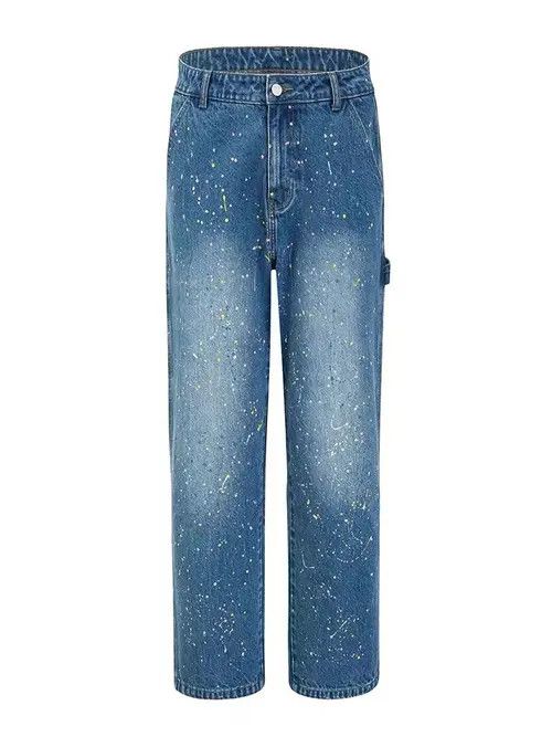 VIBE Blue gypsophila design rare splash ink jeans Size US 32 / EU 48 - 5 Thumbnail
