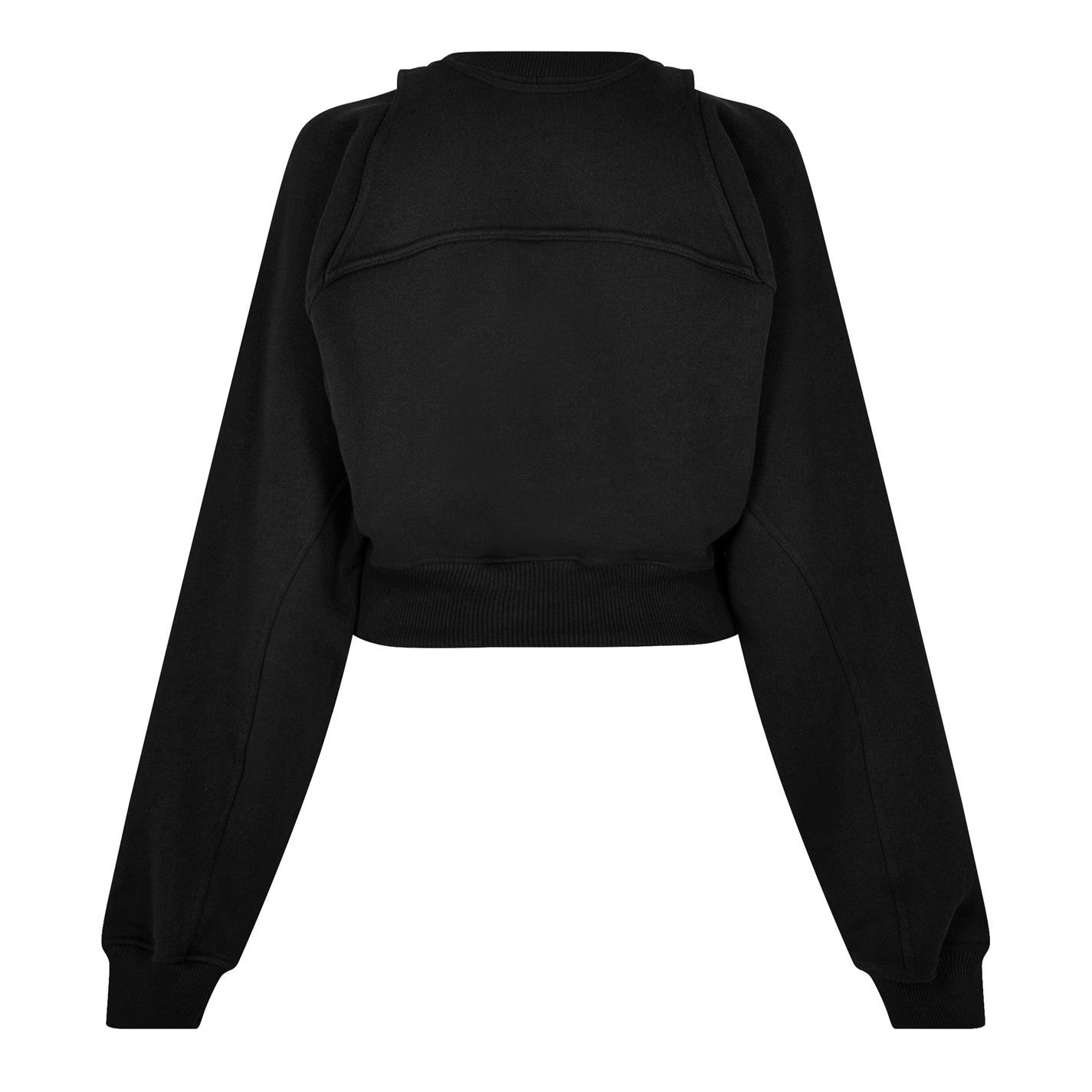 Off-White o1g2r1mq1224 Stamp Cropped Crew Sweater in Black Size XXS / US 00 / IT 34 - 2 Thumbnail