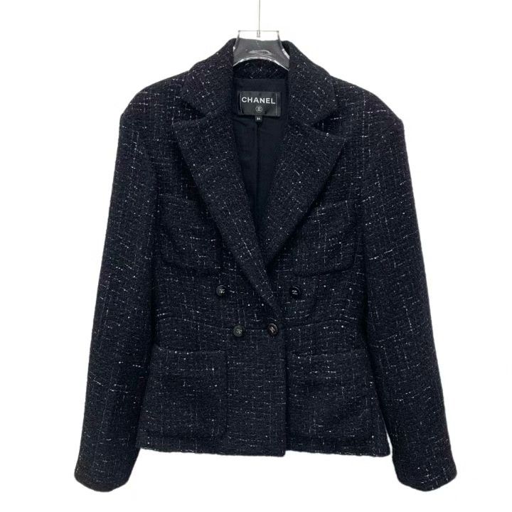 Chanel Chanel Black Wool Tweed Jacket Size XXS / US 00 / IT 34 - 1 Thumbnail