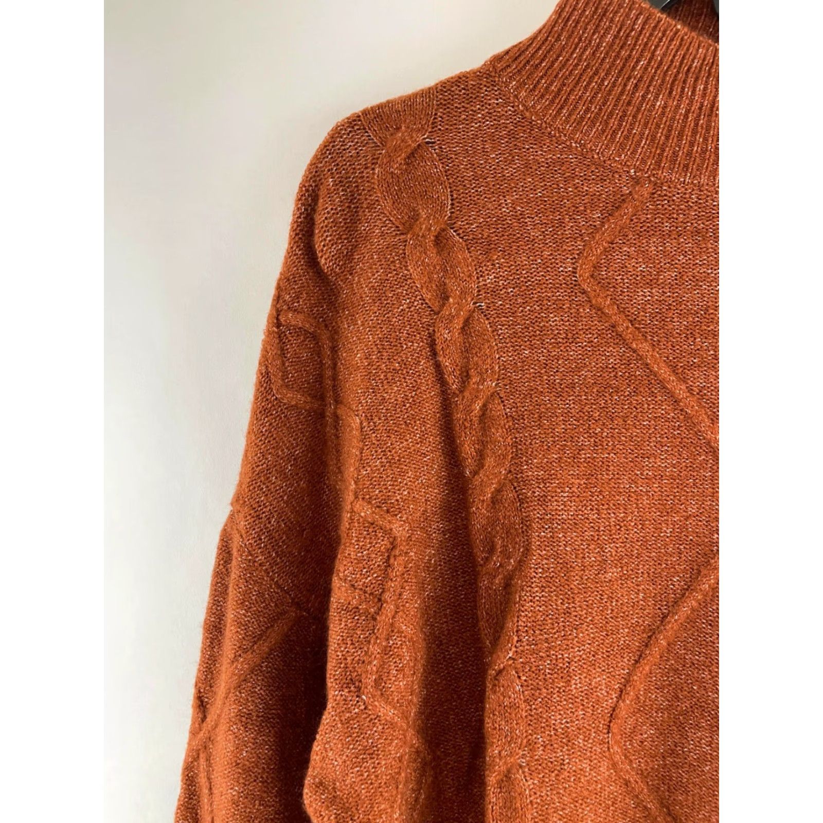 Rusty Como Vintage Sweater Womens Size S Rust Orange Brown Pullover Knit Mock Neck NWD Size S / US 4 / IT 40 - 3 Thumbnail