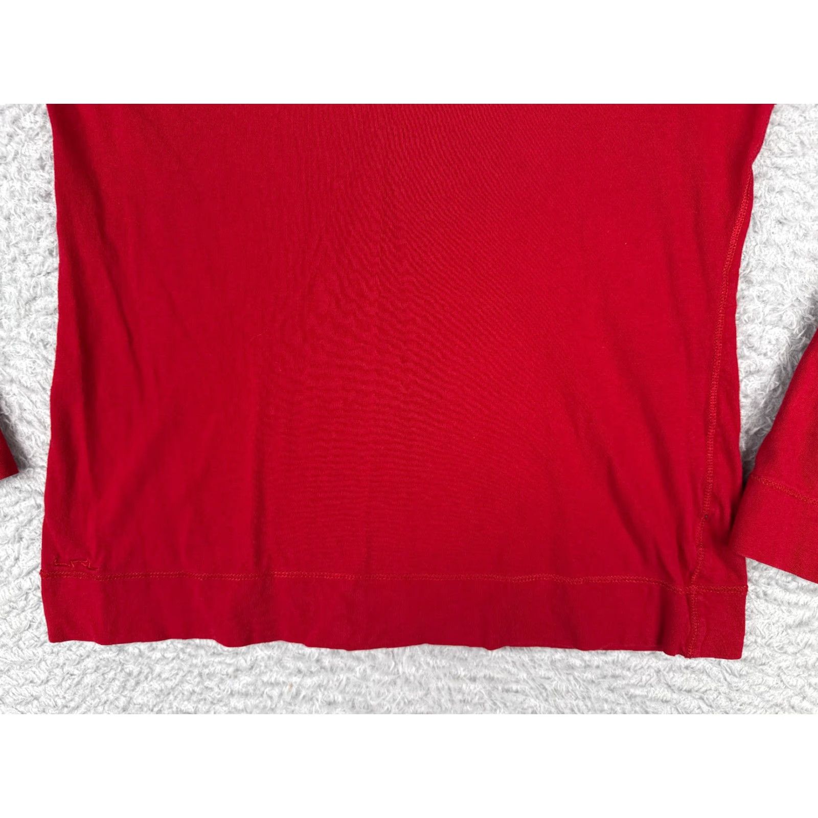 CO Lauren Jeans Co Shirt Women Small Red Long Sleeve Cotton V-Neck Size S / US 4 / IT 40 - 5 Thumbnail