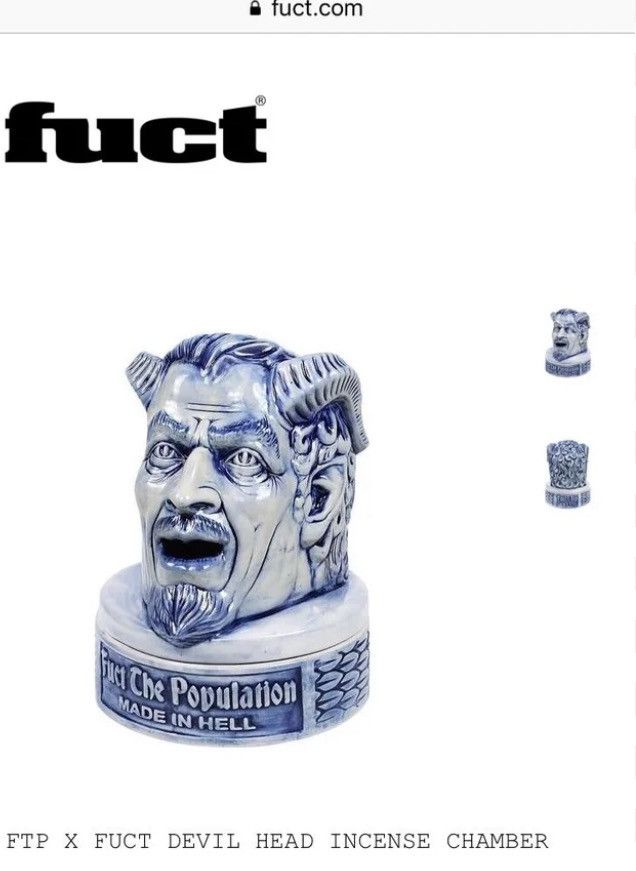 FUCT × Fuck The Population DEVIL HEAD Incense Chamber Holder with original box! Size ONE SIZE - 1 Thumbnail