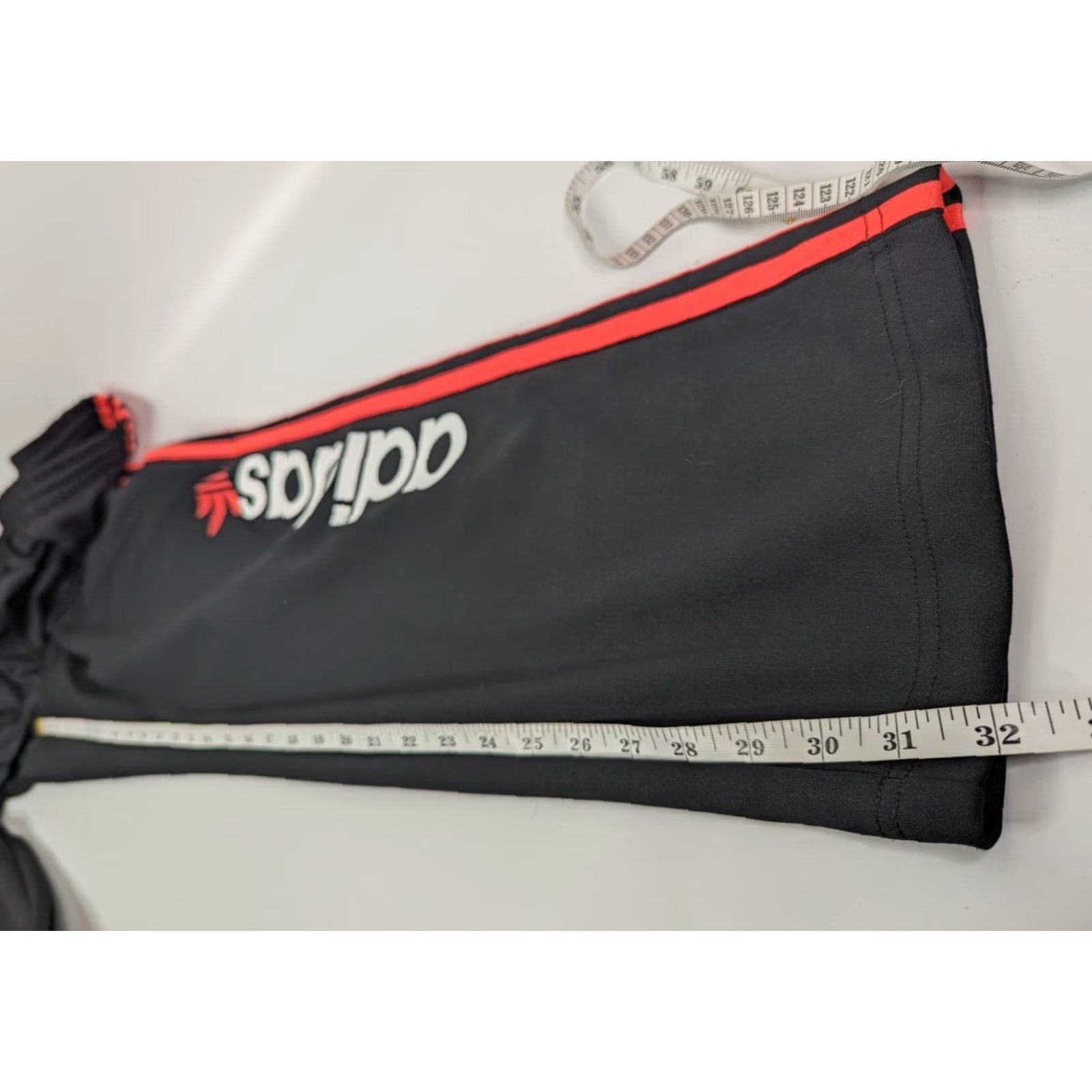 Adidas Adidas Track Pants Striped Elastic Waist Men M Salmon Pink Black Stripes Name Spellout Pockets Size US 31 - 6 Thumbnail
