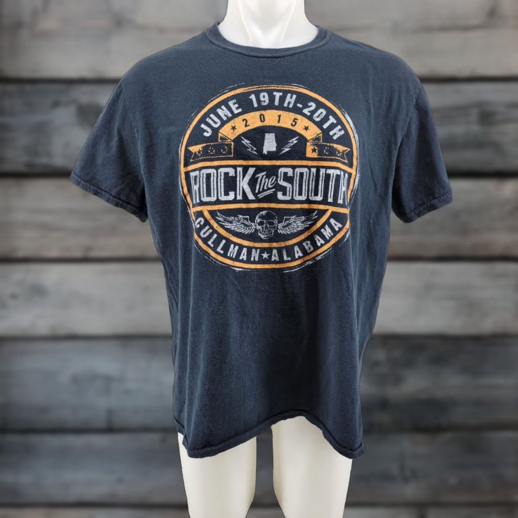 Gildan Rock The South Adult XL T Shirt Black Rock Concert Gildan Unisex Short Sleeve Vintage? (Note: As per rules, only rearranging original words) Size US XL / EU 56 / 4 - 1 Thumbnail