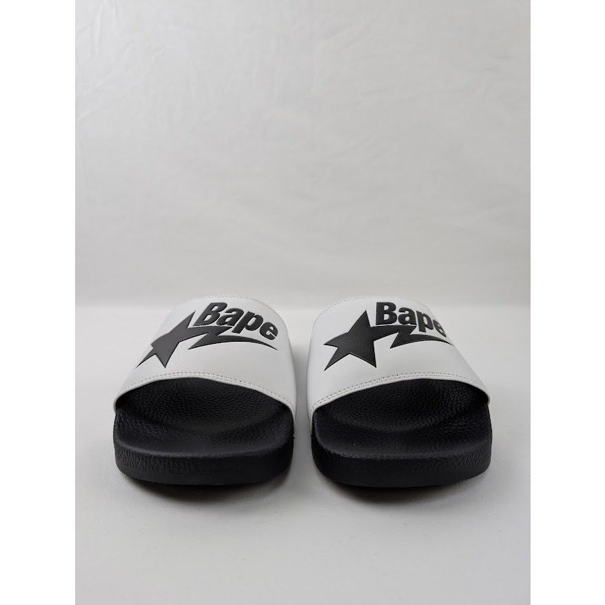 Bape o1rshd1 Q:2 / Bape Logo Slider Slipper Slide in Black/White Size US 9 / EU 42 - 6 Thumbnail