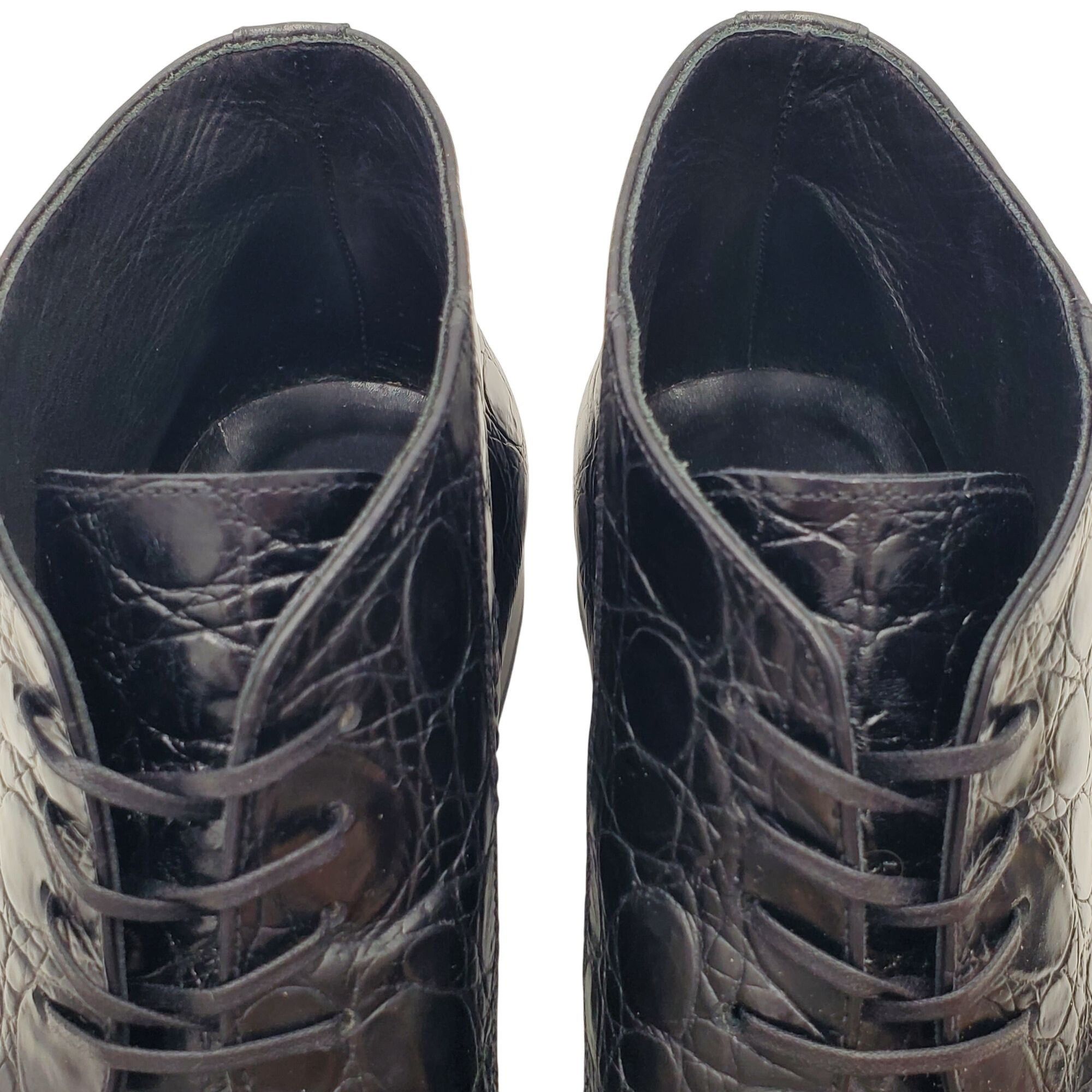 Other Italian Handmade Men's size 9 Black Crocodile Embossed Leath Size US 9 / EU 42 - 11 Thumbnail