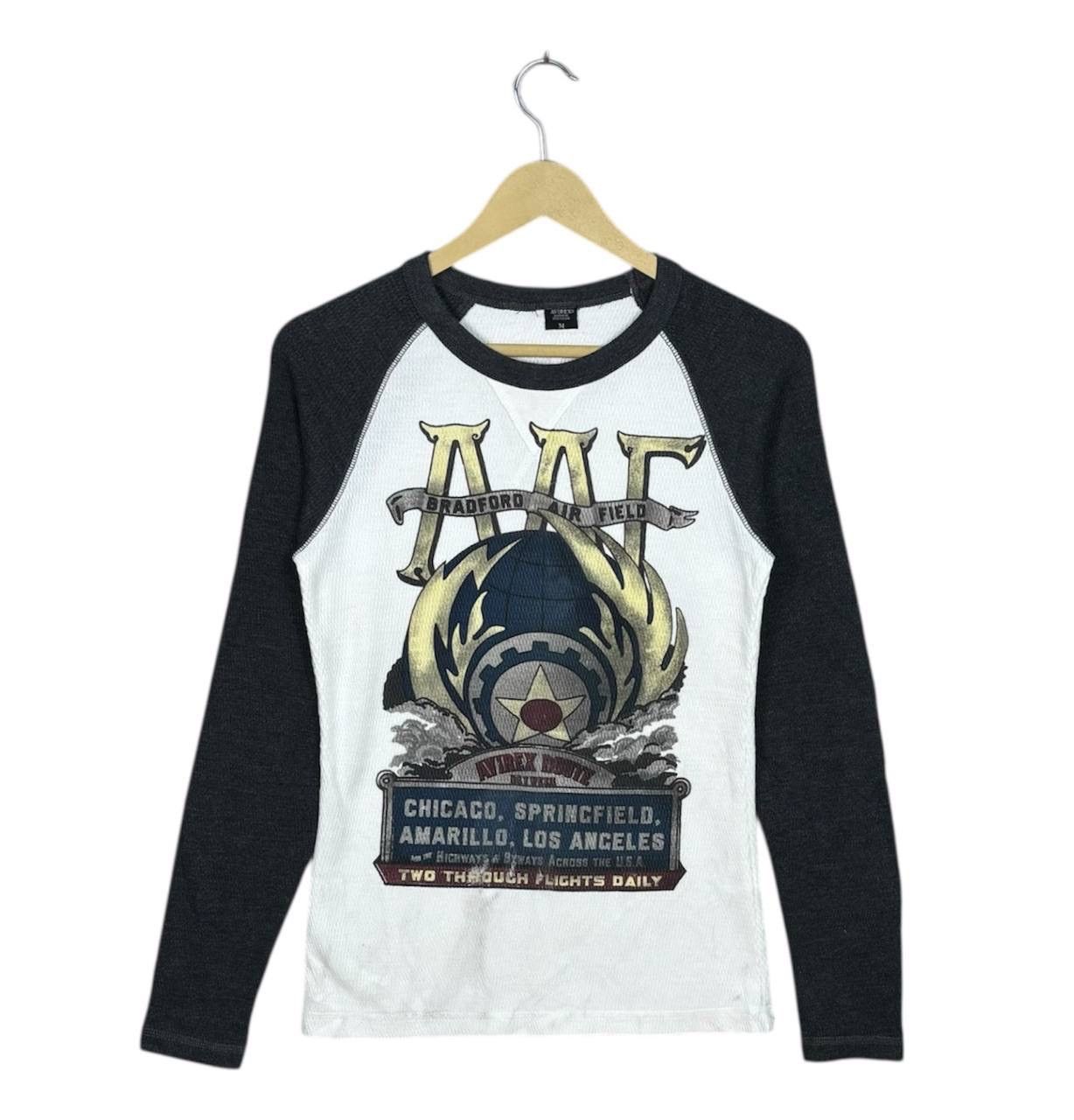 Avirex Vintage Avirex Bradford Air Field Thermal Raglan Tshirt Size US M / EU 48-50 / 2 - 1 Thumbnail