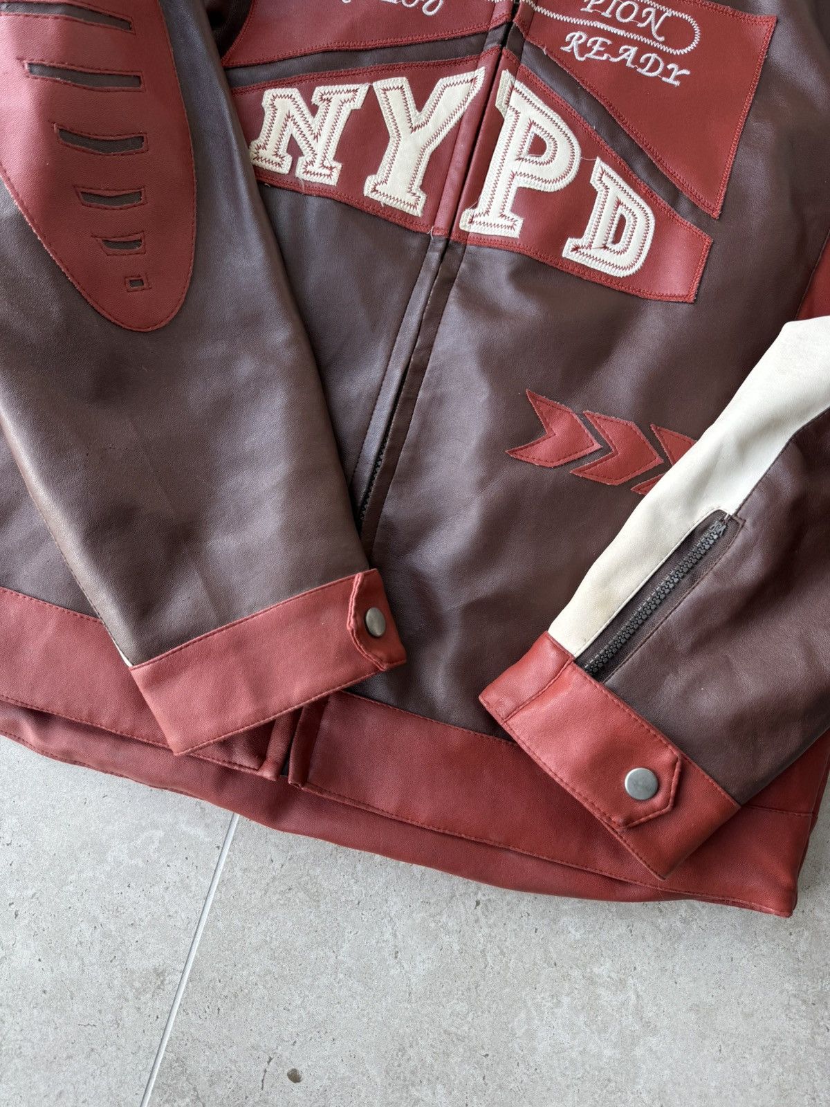 Vintage Racing Moto Jacket hype y2k streetwear style Bike Team NYPD Size US XL / EU 56 / 4 - 4 Thumbnail