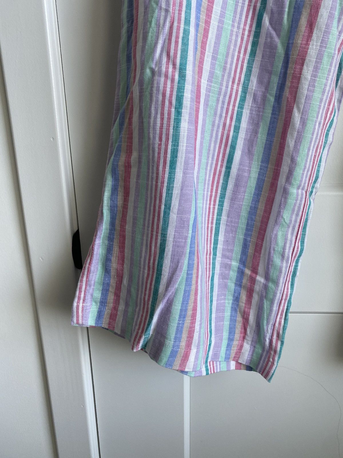 Other Ashley Stewart Wide Leg High Flowy Stripped Linen Pants NWT Size 38" / US 16 / IT 52 - 3 Thumbnail