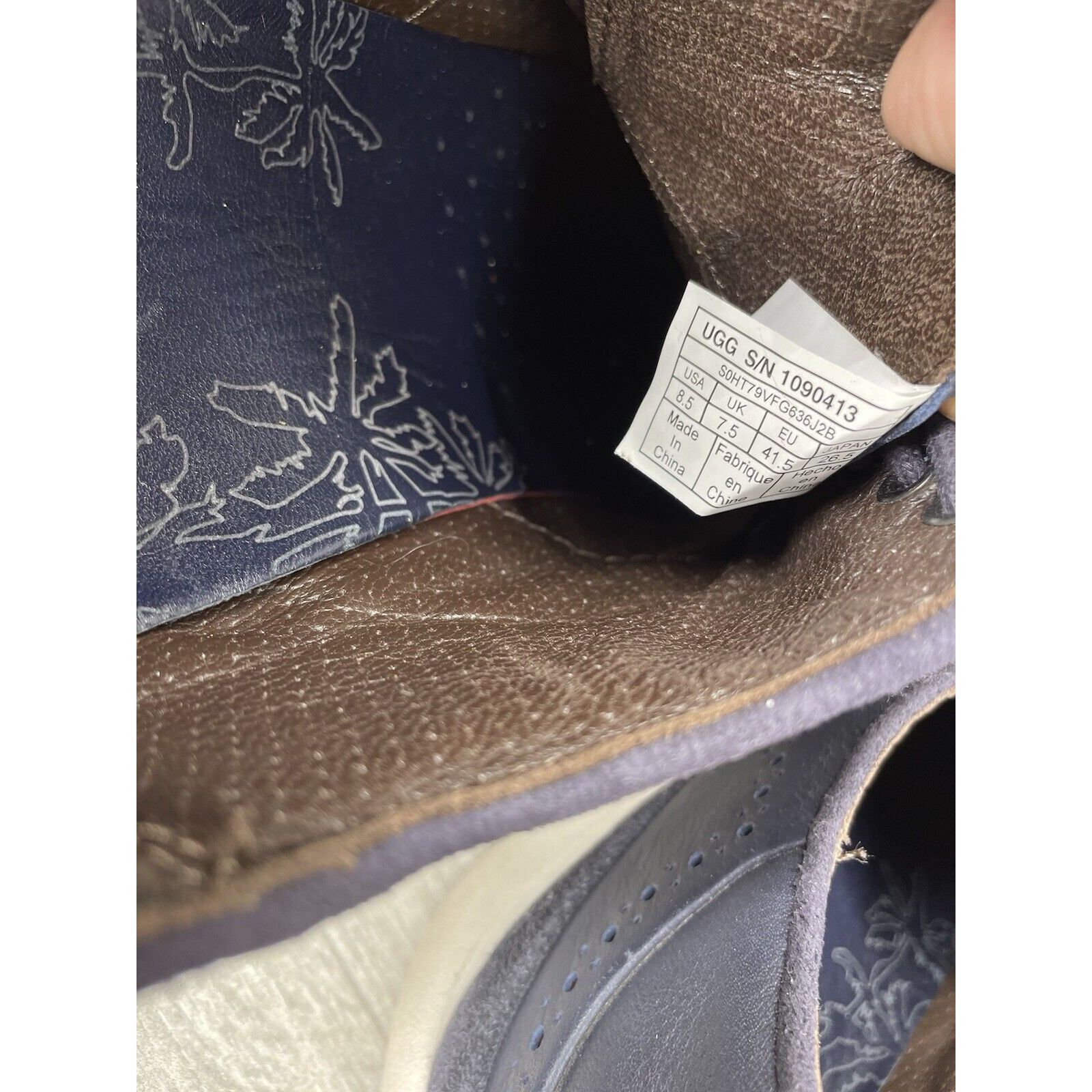 Ugg UGG Energ Blue Leather Cali Wingtip Derby Shoes Men’s Sz 8.5 Size US 8.5 / EU 41-42 - 9 Thumbnail