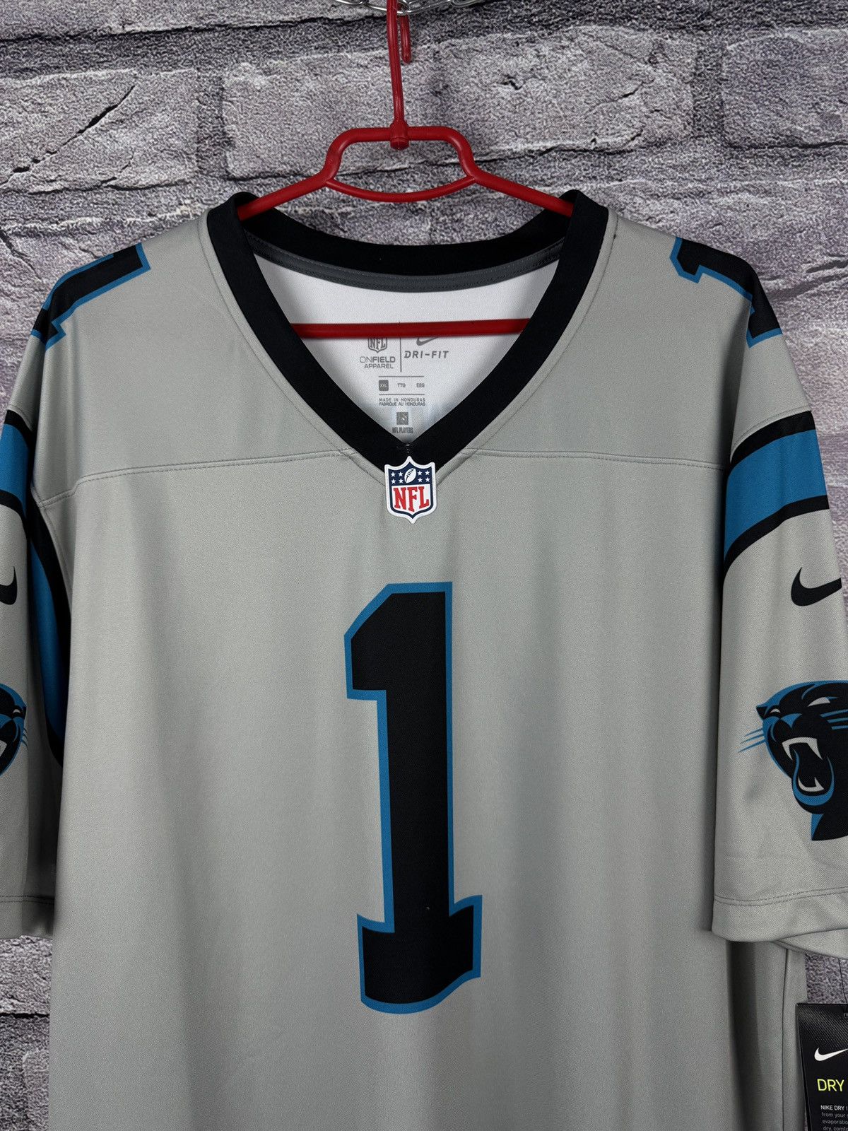 Nike Nike NFL Carolina Panthers Cam Newton #1 Silver Jersey Size US XXL / EU 58 / 5 - 3 Thumbnail
