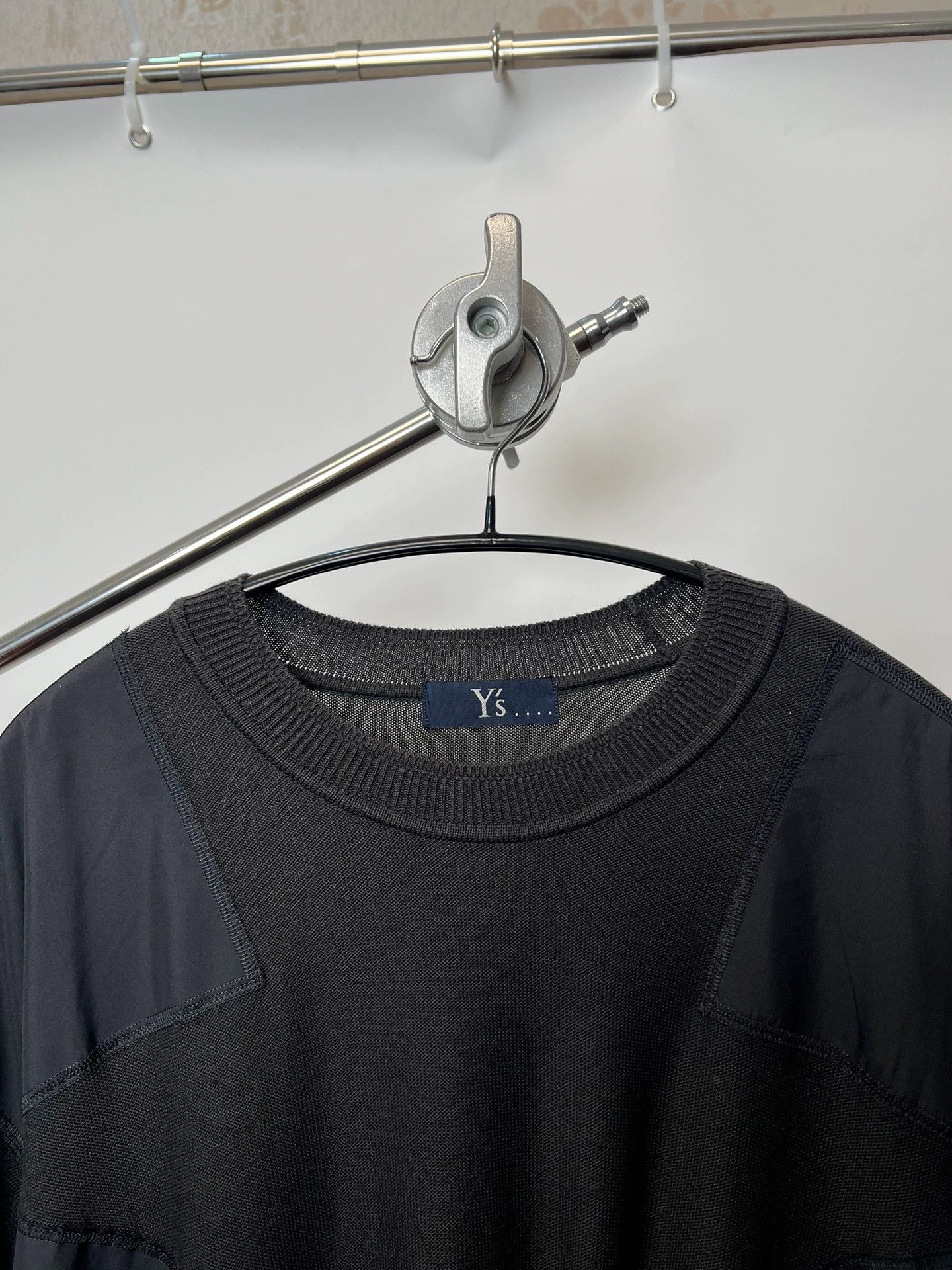 Yohji Yamamoto Yohji Yamamoto YS Nylon Panel Drape Knit Top Size US L / EU 52-54 / 3 - 3 Thumbnail