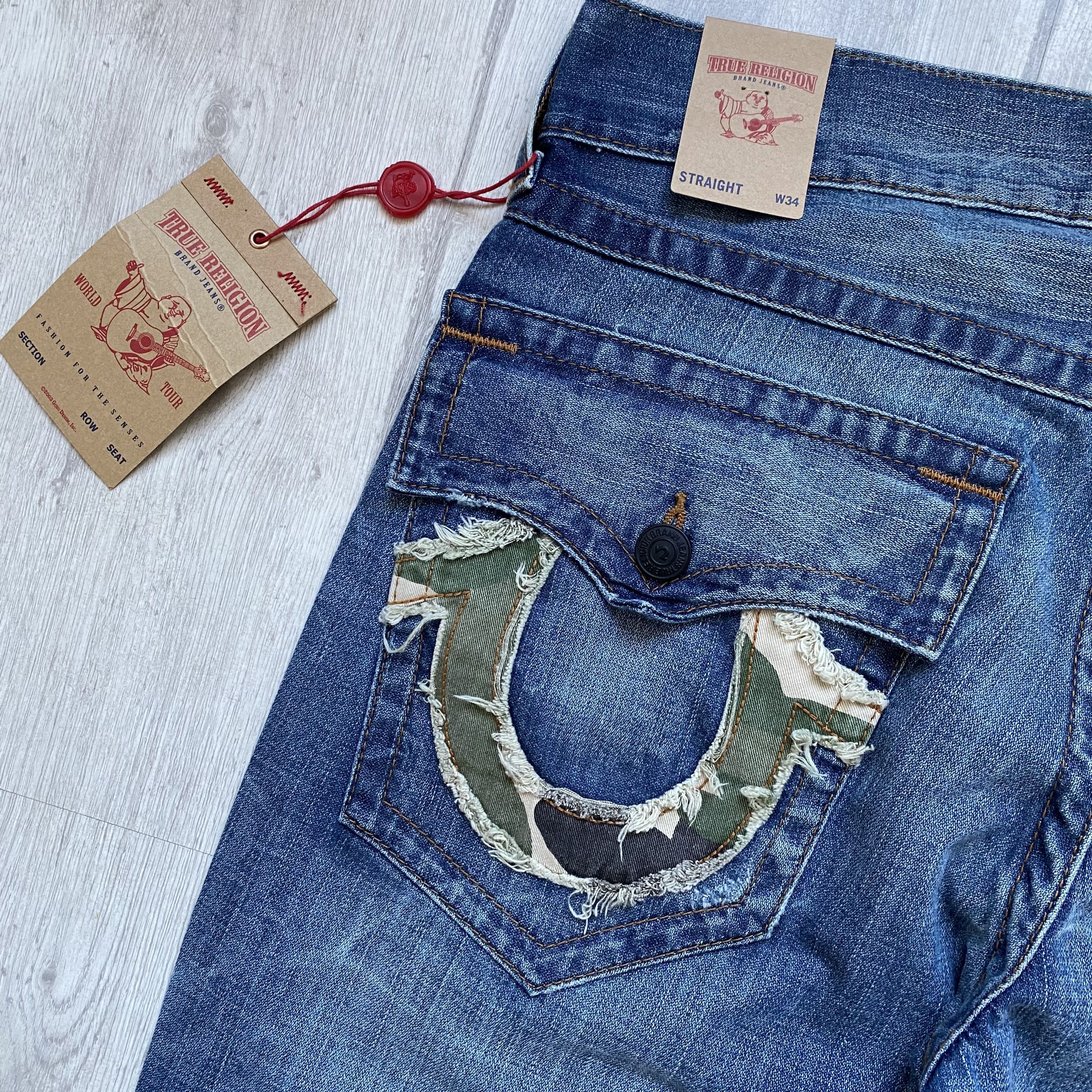 True Religion 👖NWT Y2K True Religion jeans camouflage logo RRP $230 Size US 34 / EU 50 - 4 Thumbnail