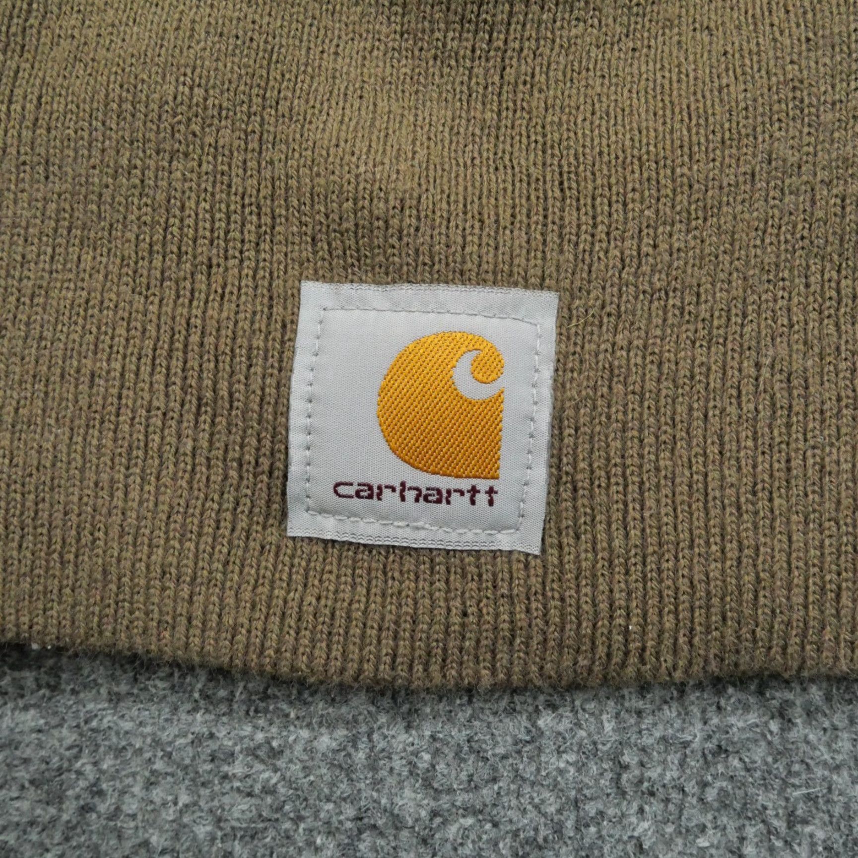 Carhartt VINTAGE Carhartt Beanie Hat Brown Green Ribbed Knit Adult Size ONE SIZE - 2 Thumbnail