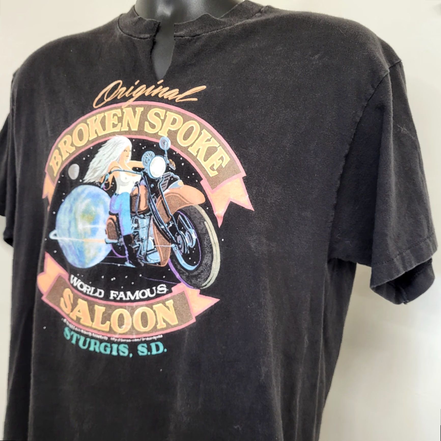 Hanes VINTAGE Hanes Beefy-T T-Shirt Men's Large Black Sturgis 1994 Broken Spoke Saloon Biker Motorcycle Streetwear Shirt Size US L / EU 52-54 / 3 - 3 Thumbnail