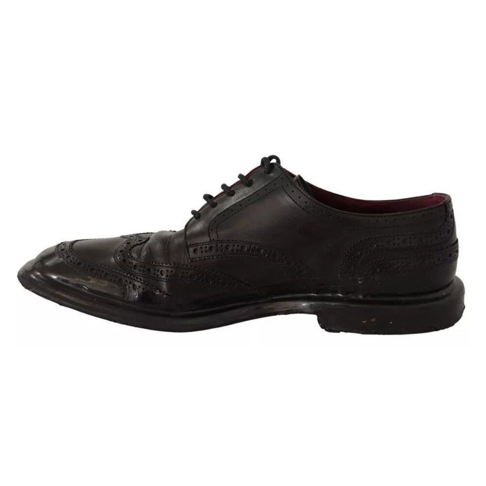 Dolce & Gabbana Dolce & Gabbana Black Leather Brogue Oxford Dress Shoes Size US 9 / EU 42 - 7 Thumbnail