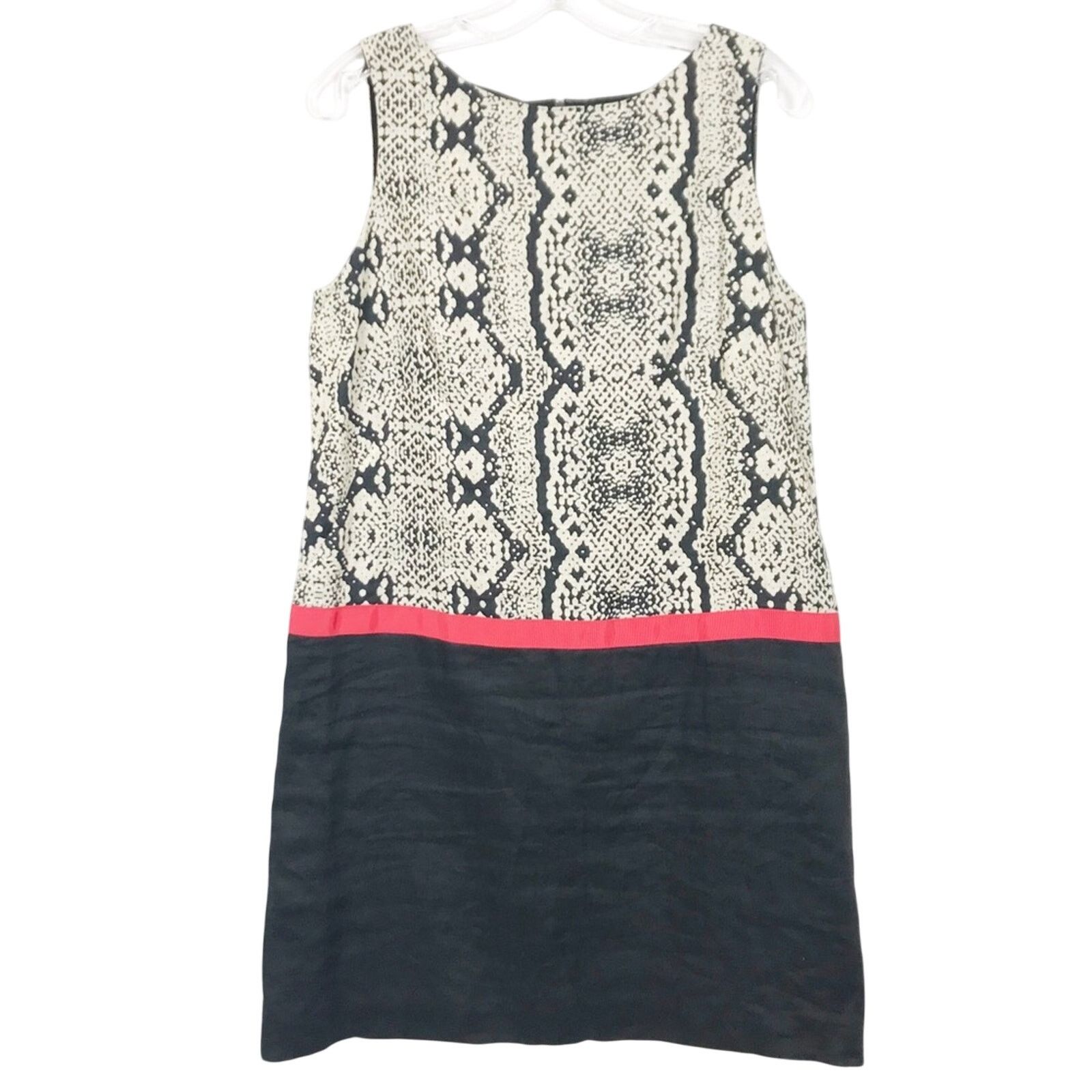 Loft Loft Linen Snake Skin Print Color Block Dress Sz 12P Size XL / US 12-14 / IT 48-50 - 9 Thumbnail