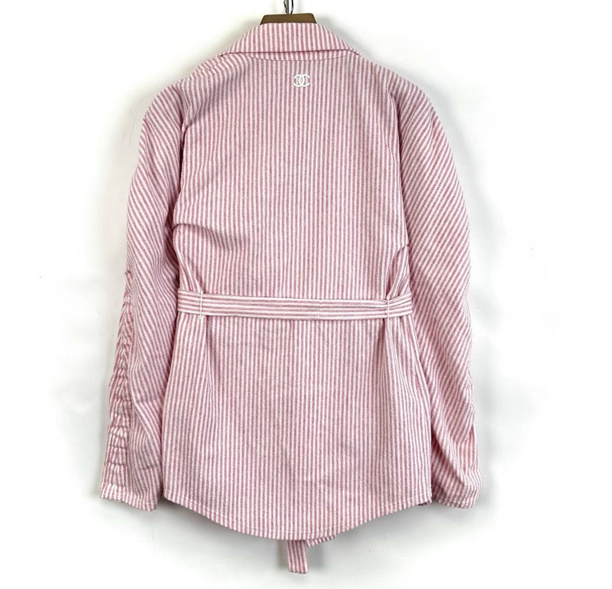 Chanel Chanel Pink & White Striped Jacket, Sleeves Adjustable K12 Size XS / US 0-2 / IT 36-38 - 2 Thumbnail
