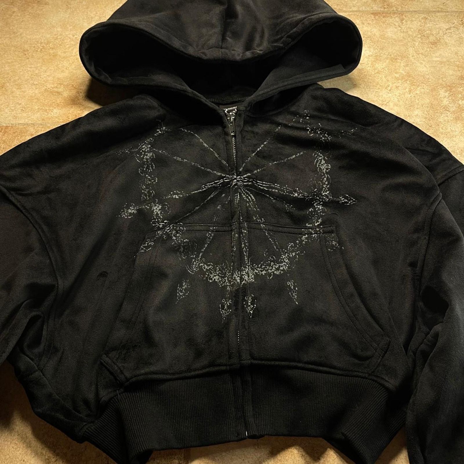 Japanese Brand × Juicy Couture Velvet Black Cropped Zip Up Hoodie size S Size S / US 4 / IT 40 - 3 Thumbnail