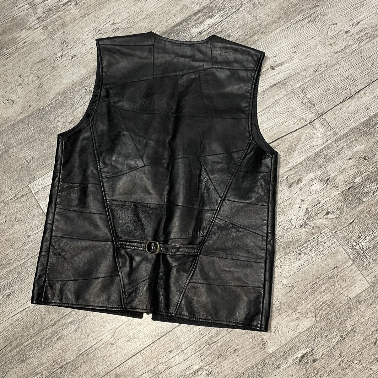 Y2k Black Leather outlets Zip Up Vest / Medium