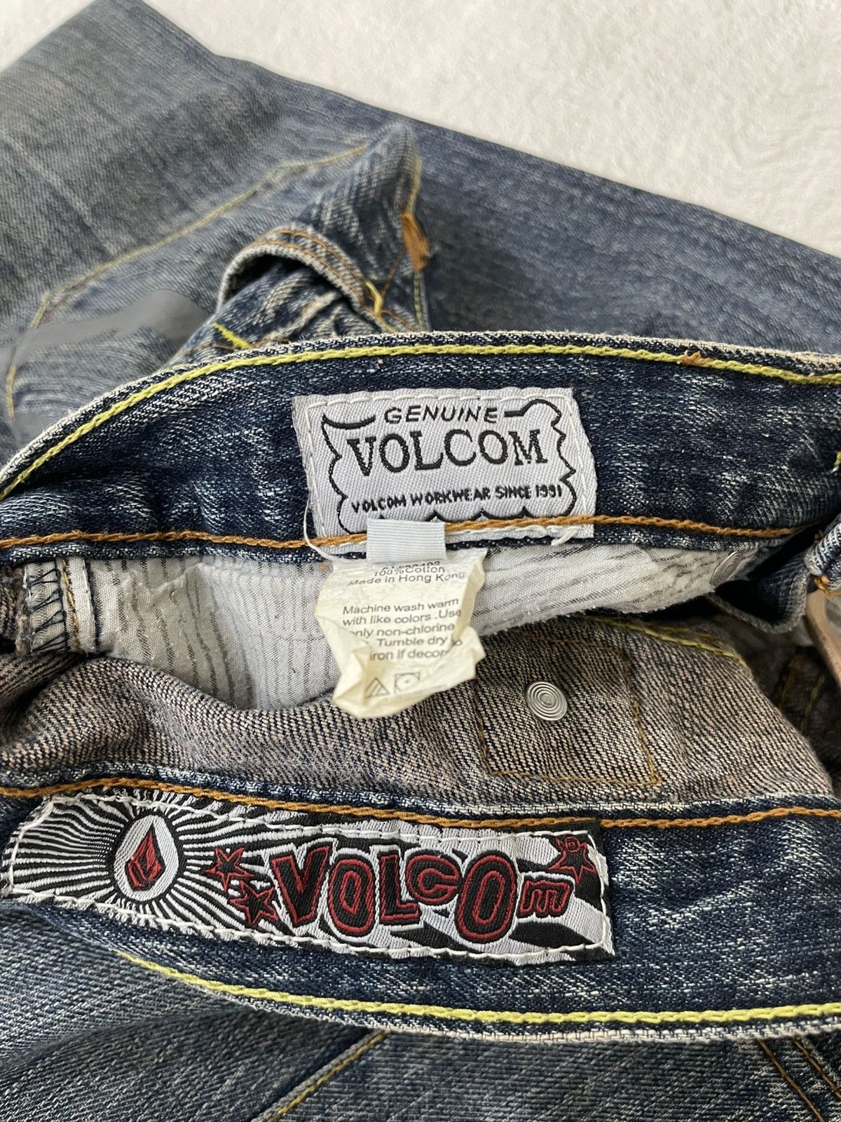 Volcom Volcom Workwear Archival Denim Big Logo Mudwash Jeans Y2K Size US 33 - 9 Thumbnail
