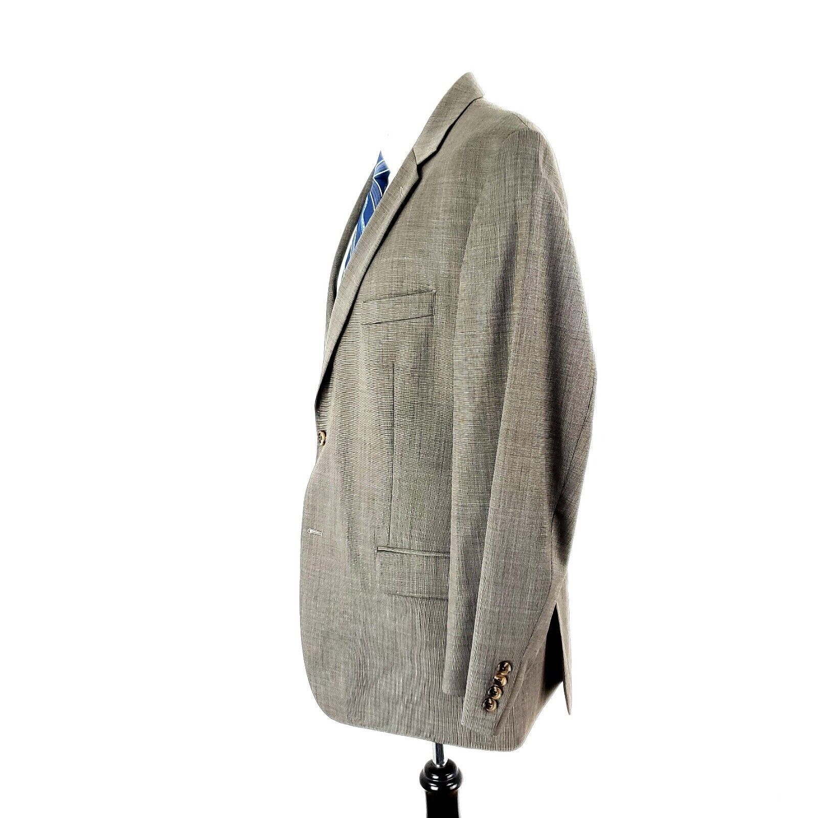 Joseph Abboud Joe Joseph Abboud Wool 2 Button Blazer 42R Beige Nailshead J Size 42R - 4 Thumbnail