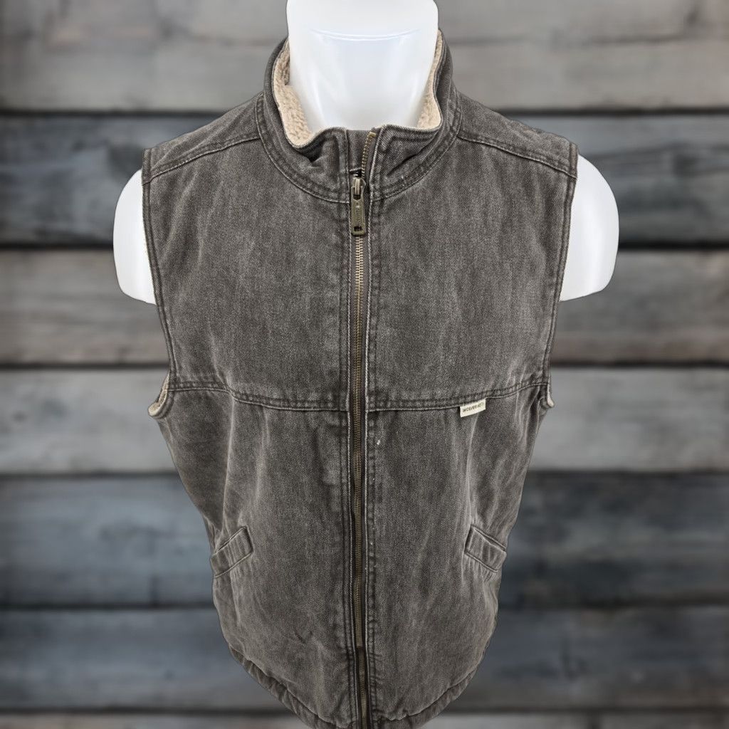 Vintage VINTAGE Wolverine Men's Large Brown Fleece Lined Canvas Work Vest Size US L / EU 52-54 / 3 - 1 Thumbnail