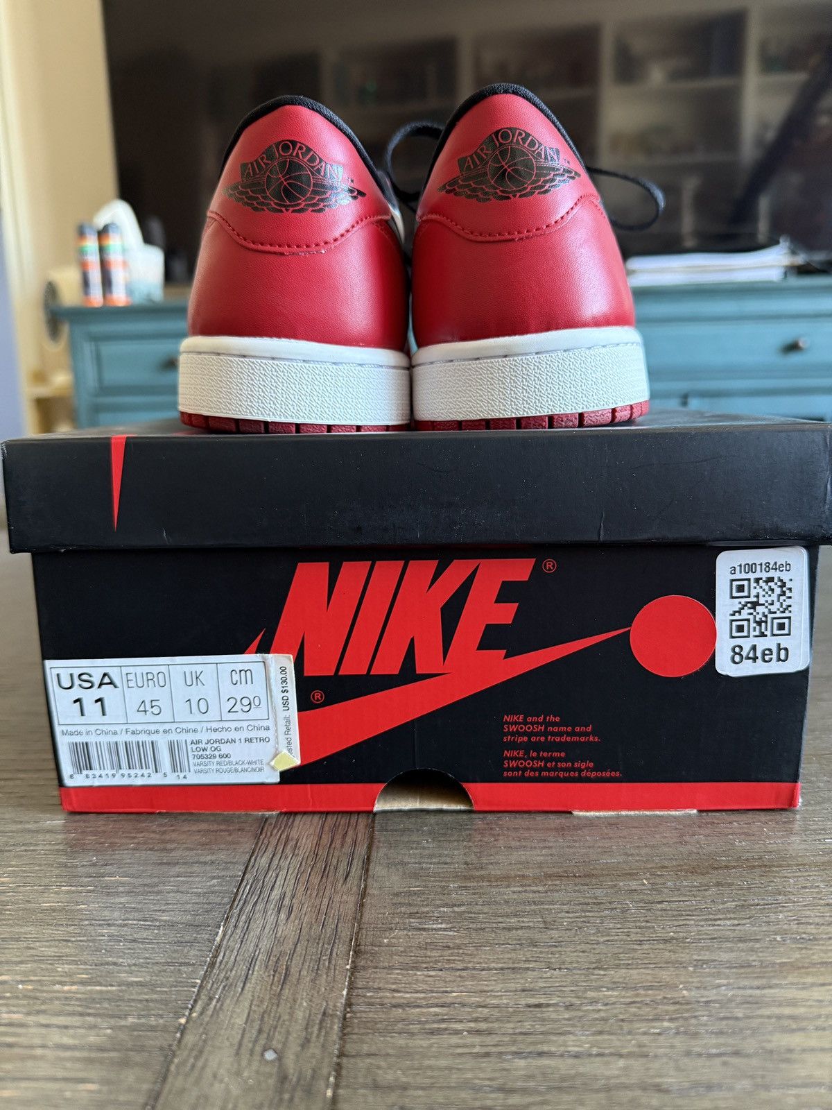 Jordan Brand 705329 600 Air Jordan 1 Retro Low OG 'Chicago' 2016 Size 11 Size US 11 / EU 44 - 4 Thumbnail