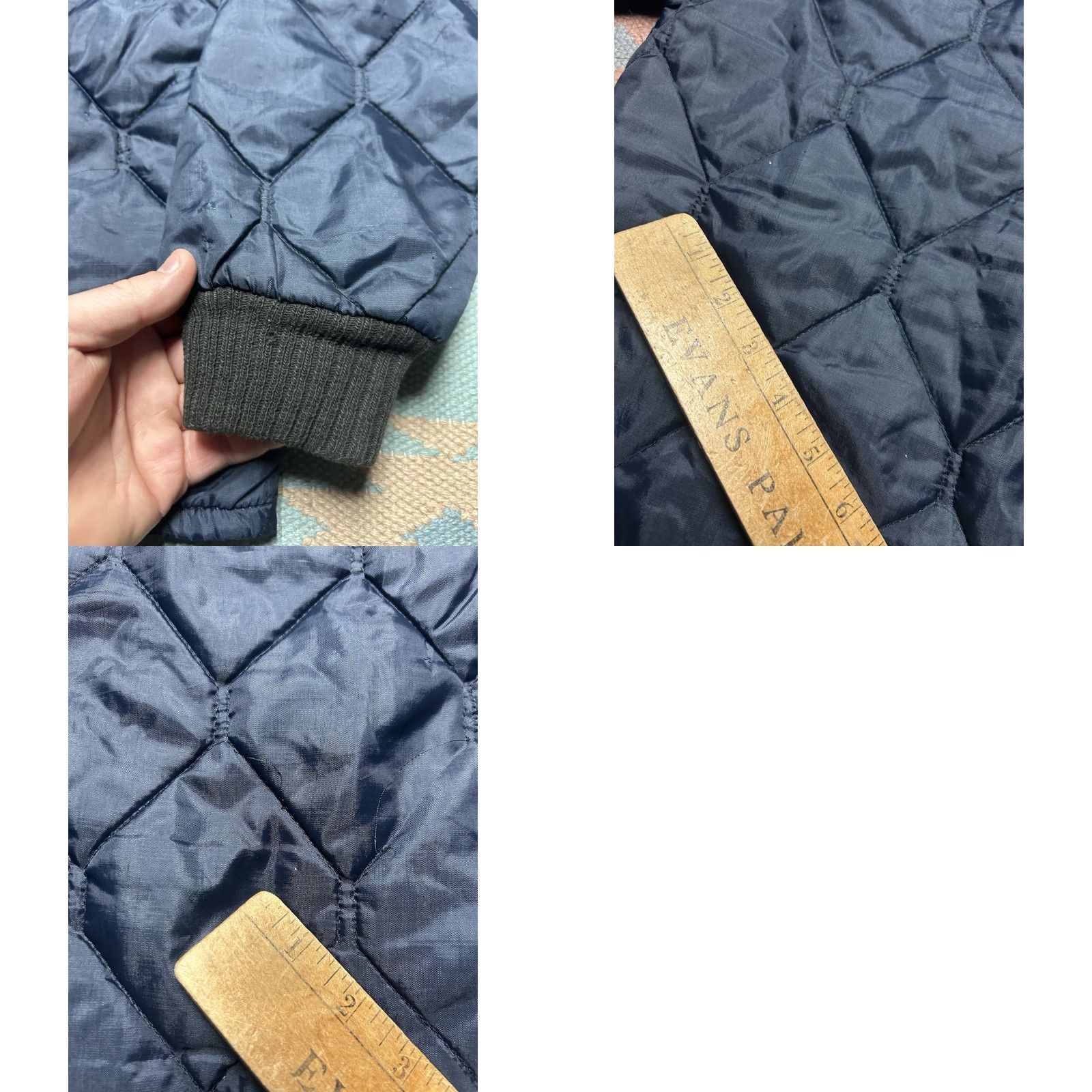 Vintage VINTAGE 1960s diamond quilted jacket navy blue full zip nylon men’s small Quilted Jacket Navy Blue Mens Small Size US S / EU 44-46 / 1 - 8 Thumbnail