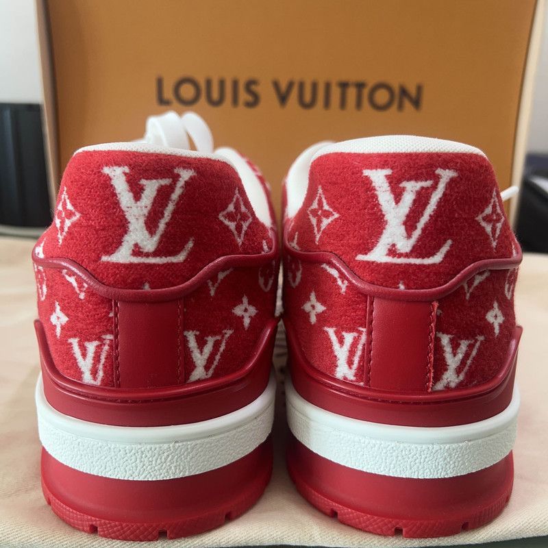 Louis Vuitton Louis Vuitton Red White Trainer Sneakers -2508 Size US 8.5 / EU 41-42 - 3 Thumbnail
