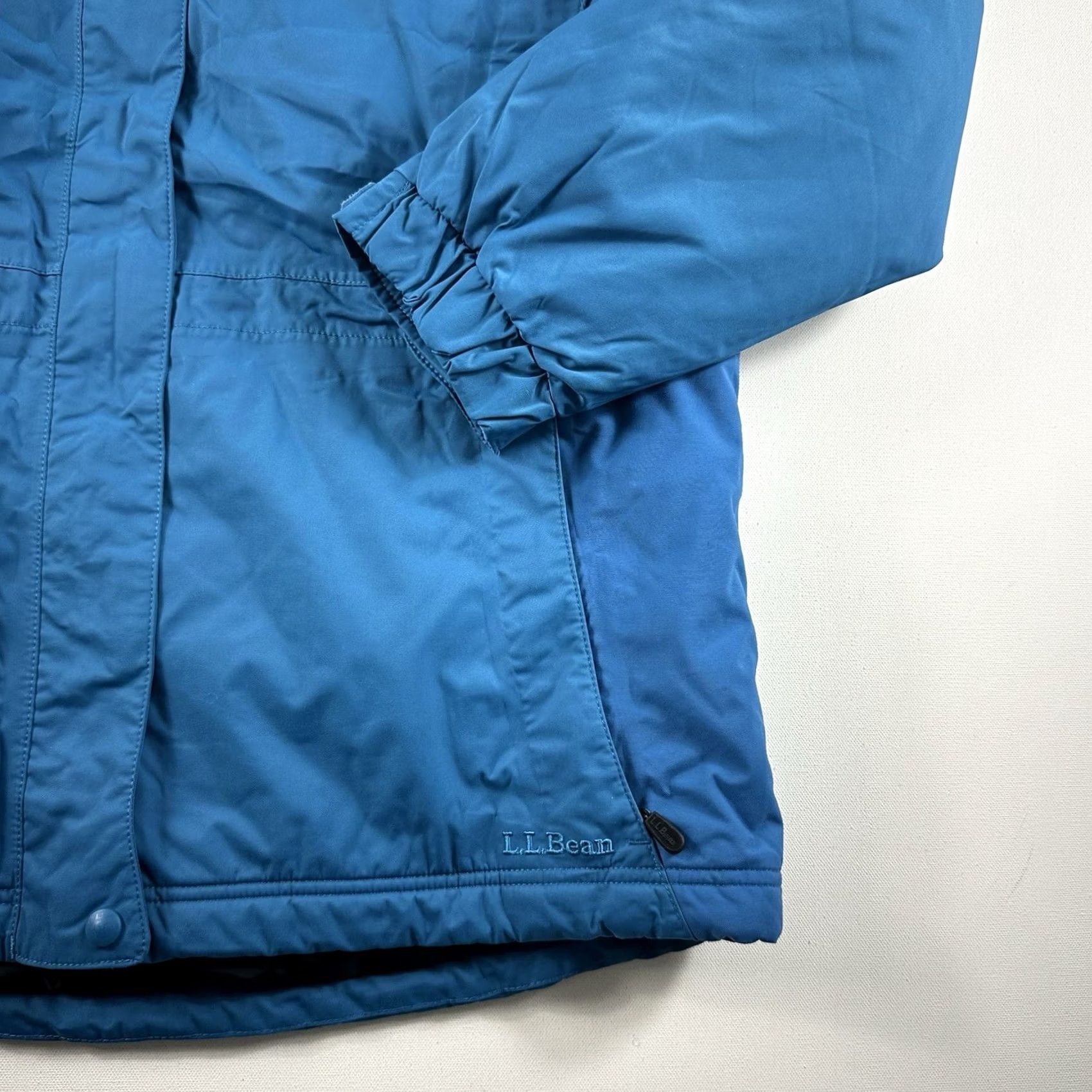 Vintage LL Bean Parka Ski Jacket Women Winter Warm Size XL Reg Blue Full Zip Hooded Long Sleeve Solid Nylon Lining Polyester Insulation Regular Coat/Jacket Size XL / US 12-14 / IT 48-50 - 4 Thumbnail