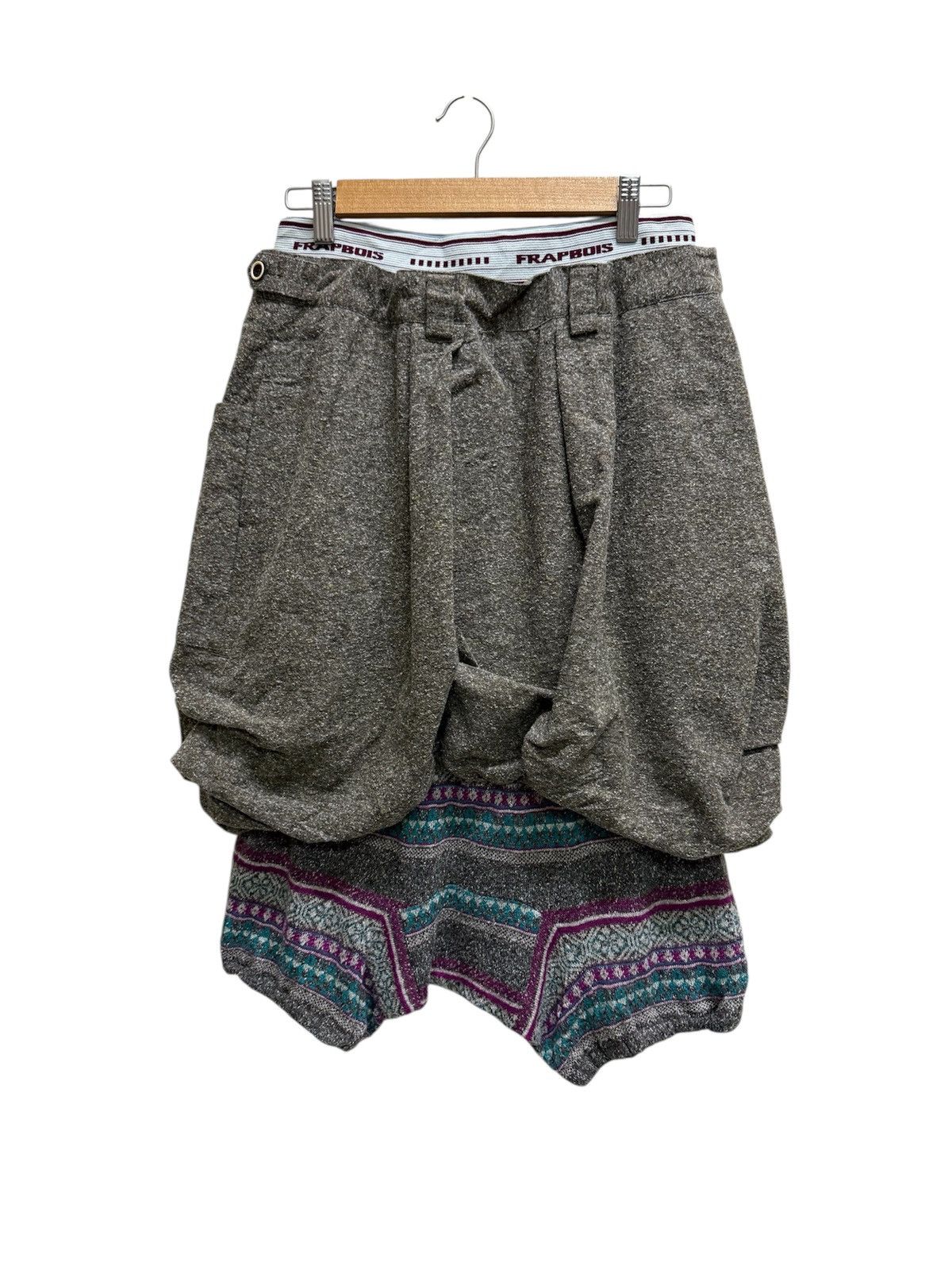 Issey Miyake Frapbois Issey Miyake Layered Balloon Wool Knit Short Pants Size 29" - 2 Thumbnail