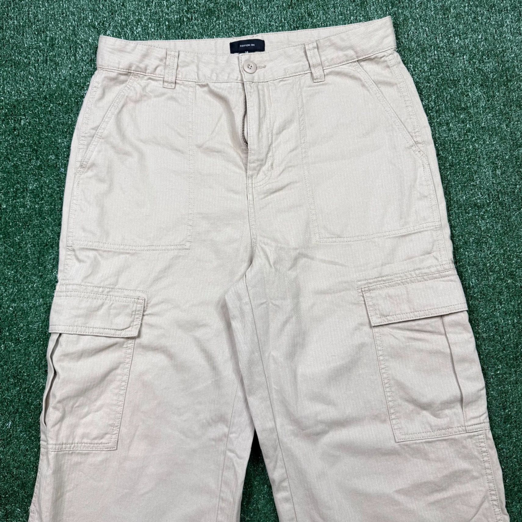 Cotton On Cotton On Cargo Pants Men's Size 34x28 Brown Cotton Cargo Pocket Flat Front Vintage No 28 Inseam Size US 34 / EU 50 - 2 Thumbnail