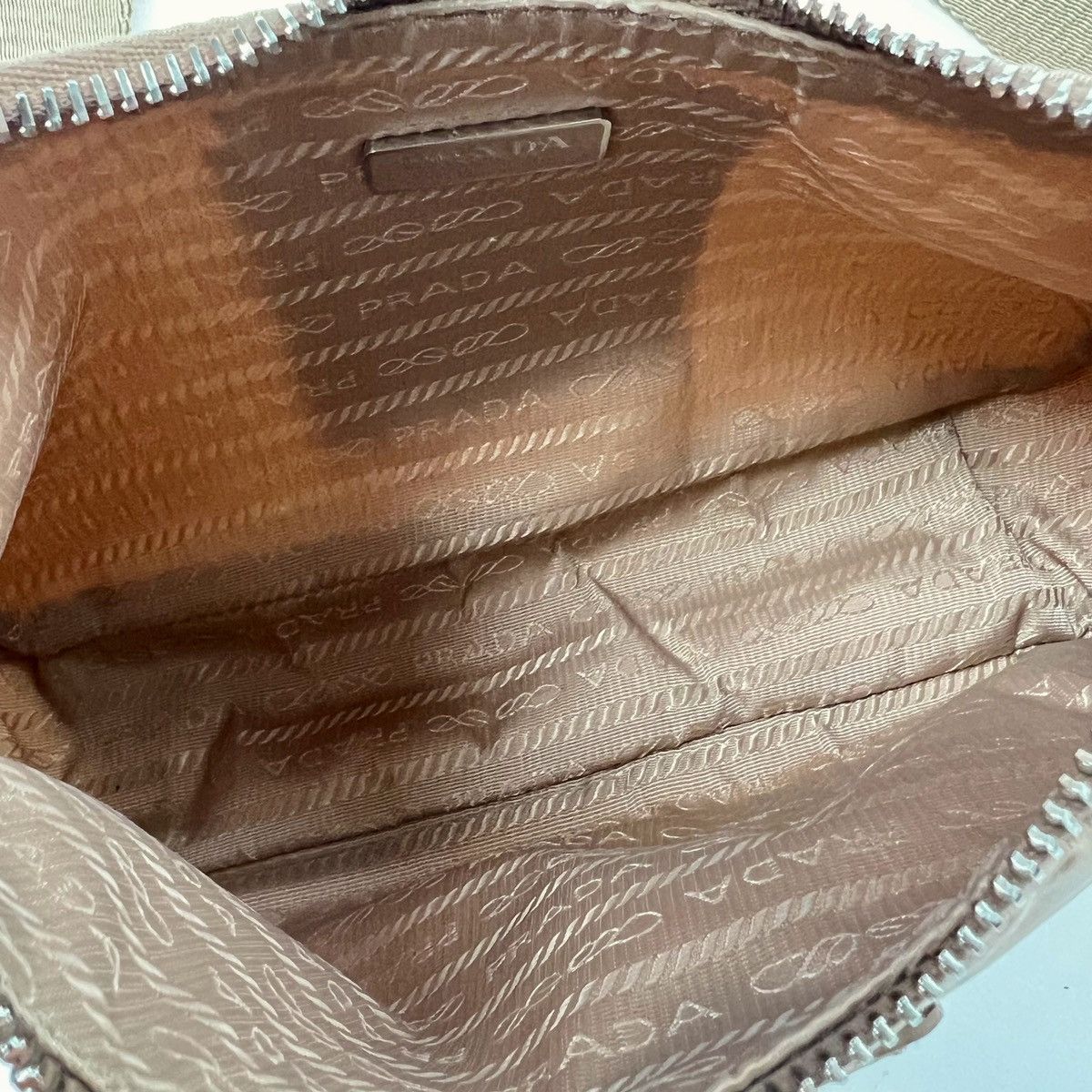 Prada Prada Hobo Re-Edition 2005 Nylon Crossbody Bag Desert Beige Size ONE SIZE - 9 Thumbnail