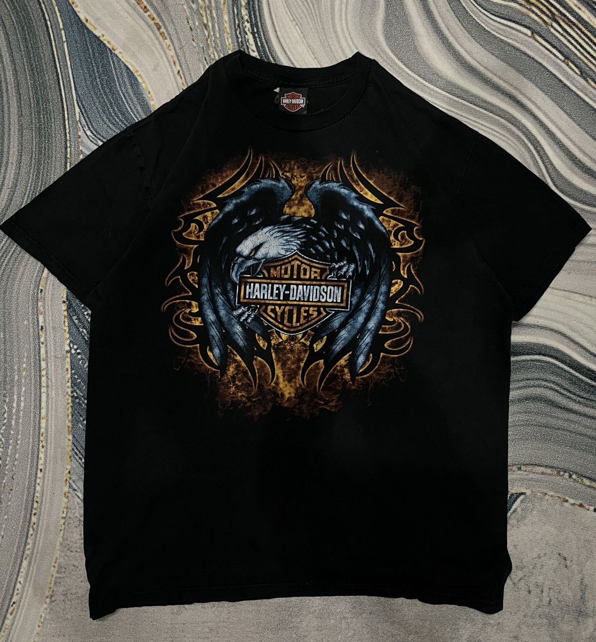 Harley Davidson Vintage Harley-Davidson Eagle Flame Graphic T-Shirt Size XL Size US XL / EU 56 / 4 - 1 Thumbnail
