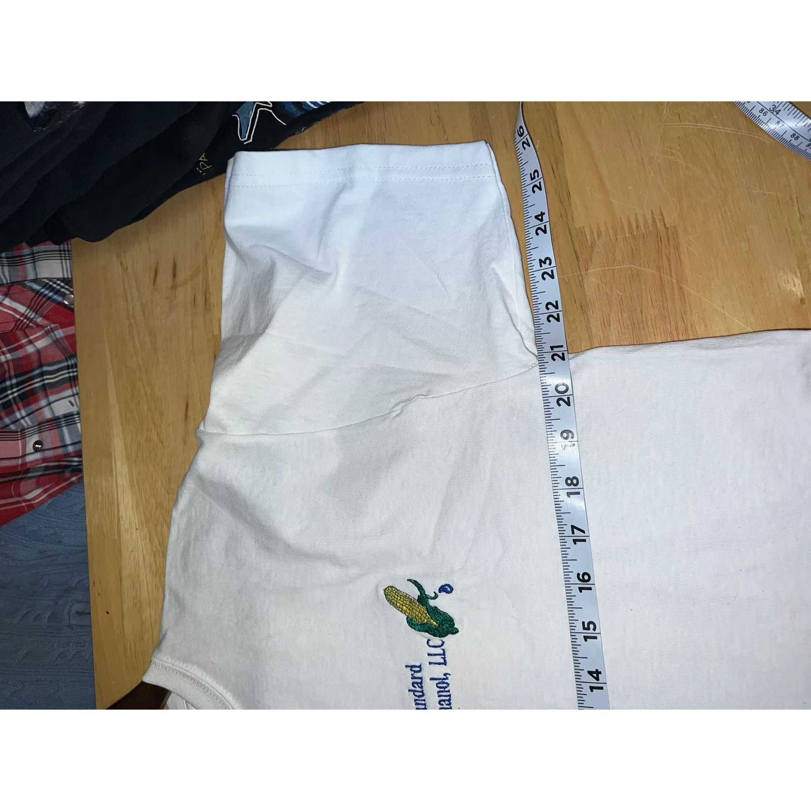 Gildan Standard Ethanol Shirt LLC Corn embroidery White Tee Large Size US L / EU 52-54 / 3 - 7 Thumbnail