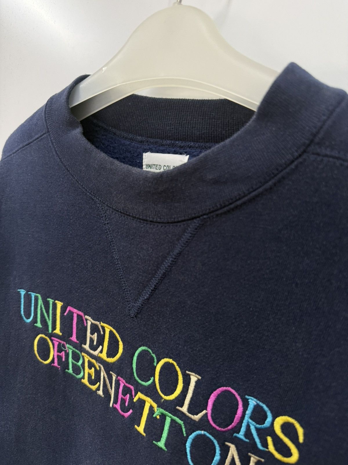 United Colors Of Benetton 🔥 UNITED COLORS OF BENETTON MULTICOLOR EMBROIDED SWEATSHIRT Size US M / EU 48-50 / 2 - 7 Thumbnail