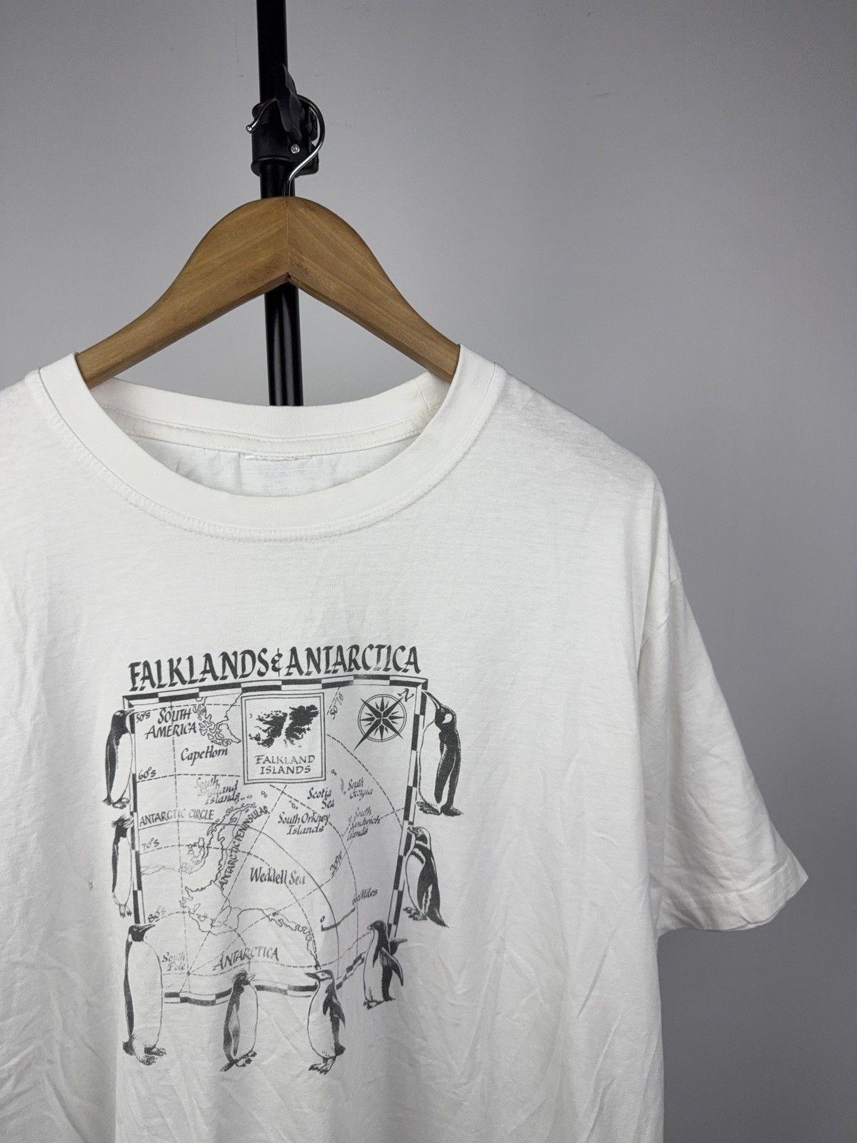 Vintage Retro Vintage Falklands & Antarctica Map Graphic Tee 90s Size US XL / EU 56 / 4 - 2 Thumbnail